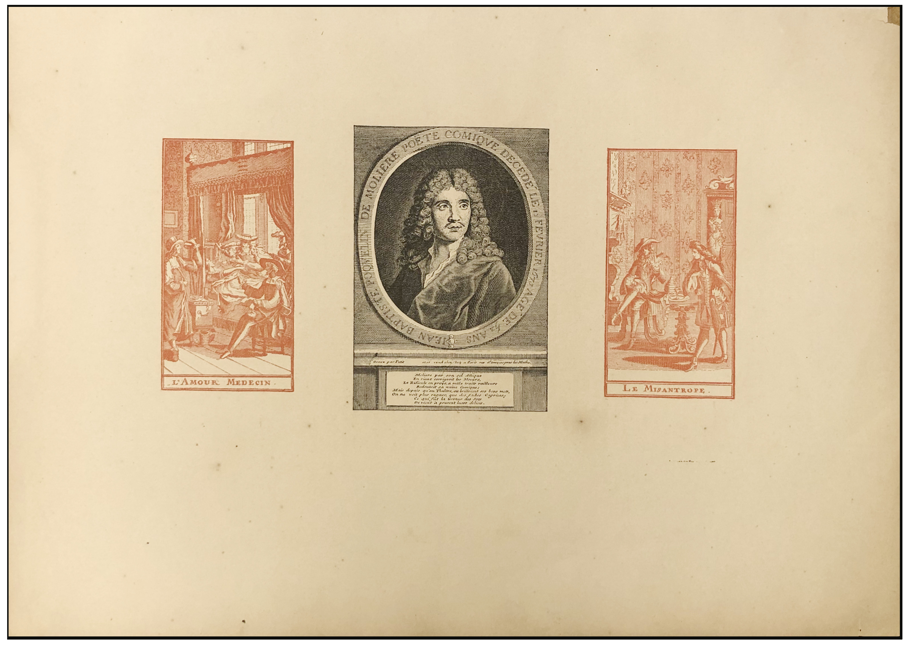 MONSANTO - RETRATO DE MOLIÈRE Y ESCENAS DE TEATRO - 1880