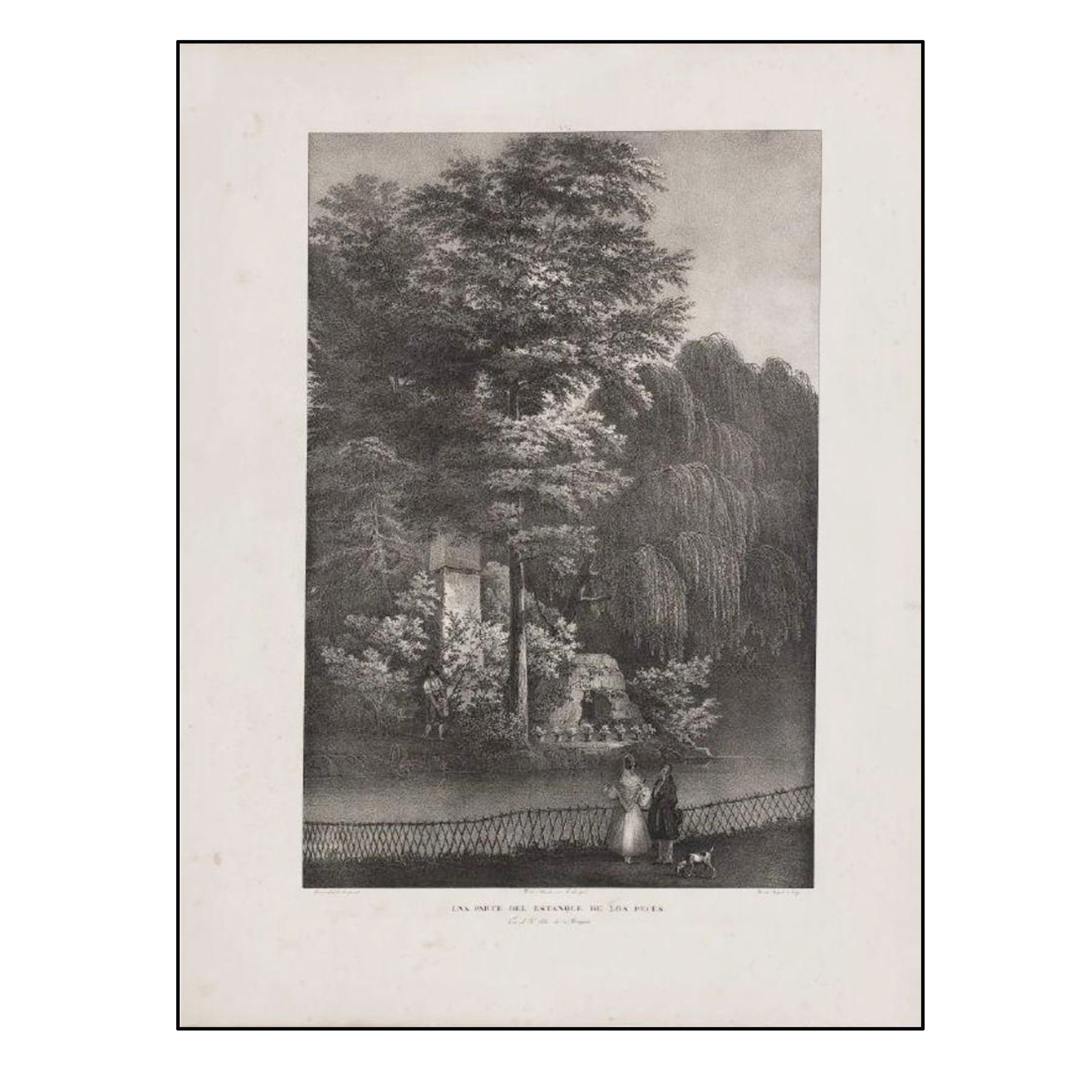 F. BRAMBILLA - ESTANQUE DE LOS PECES DE ARANJUEZ - 1837