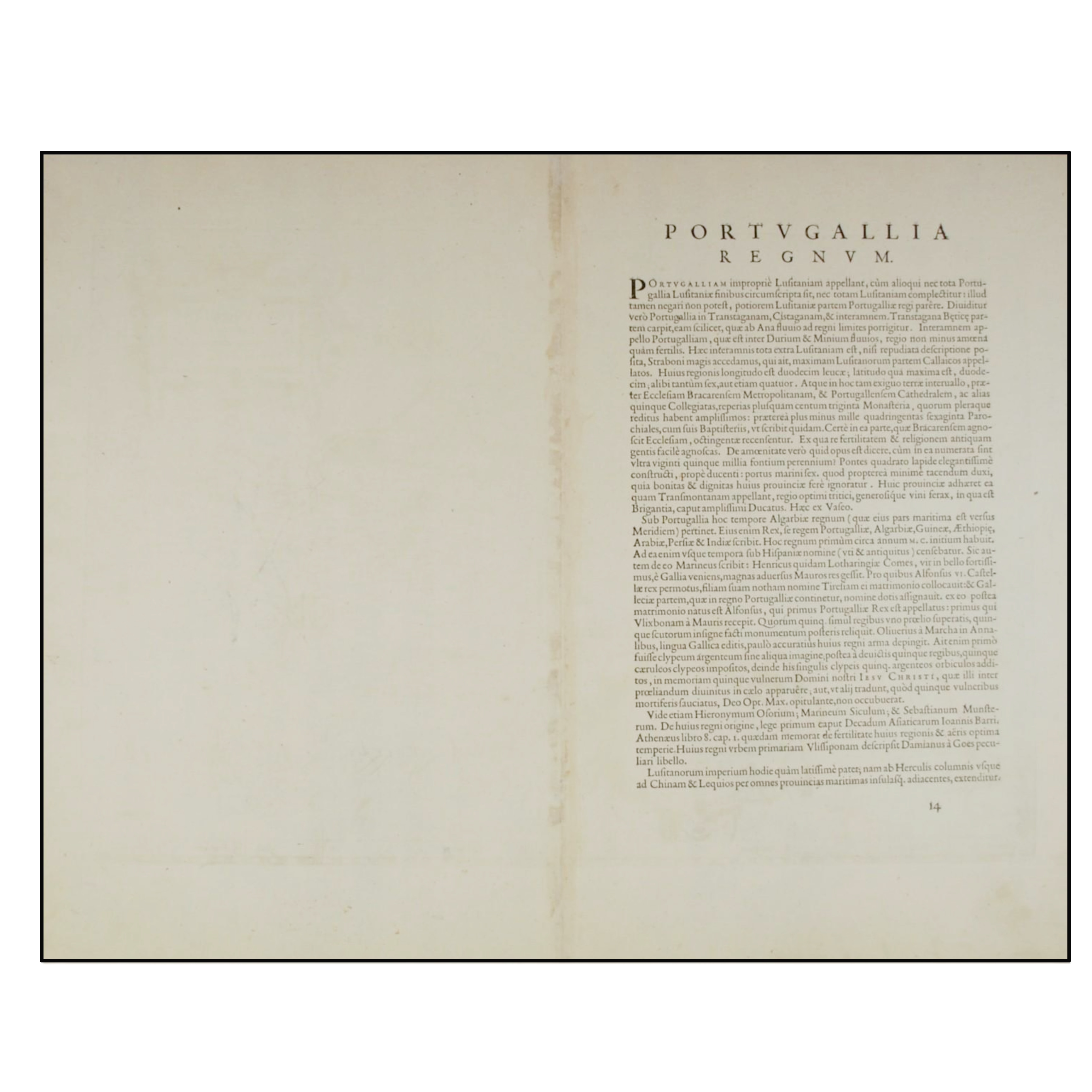 PORTUGALLIAE QUE OLIM LUSITANIA, NOVISSIMA & EXACTISSIMA DESCRIPTIO