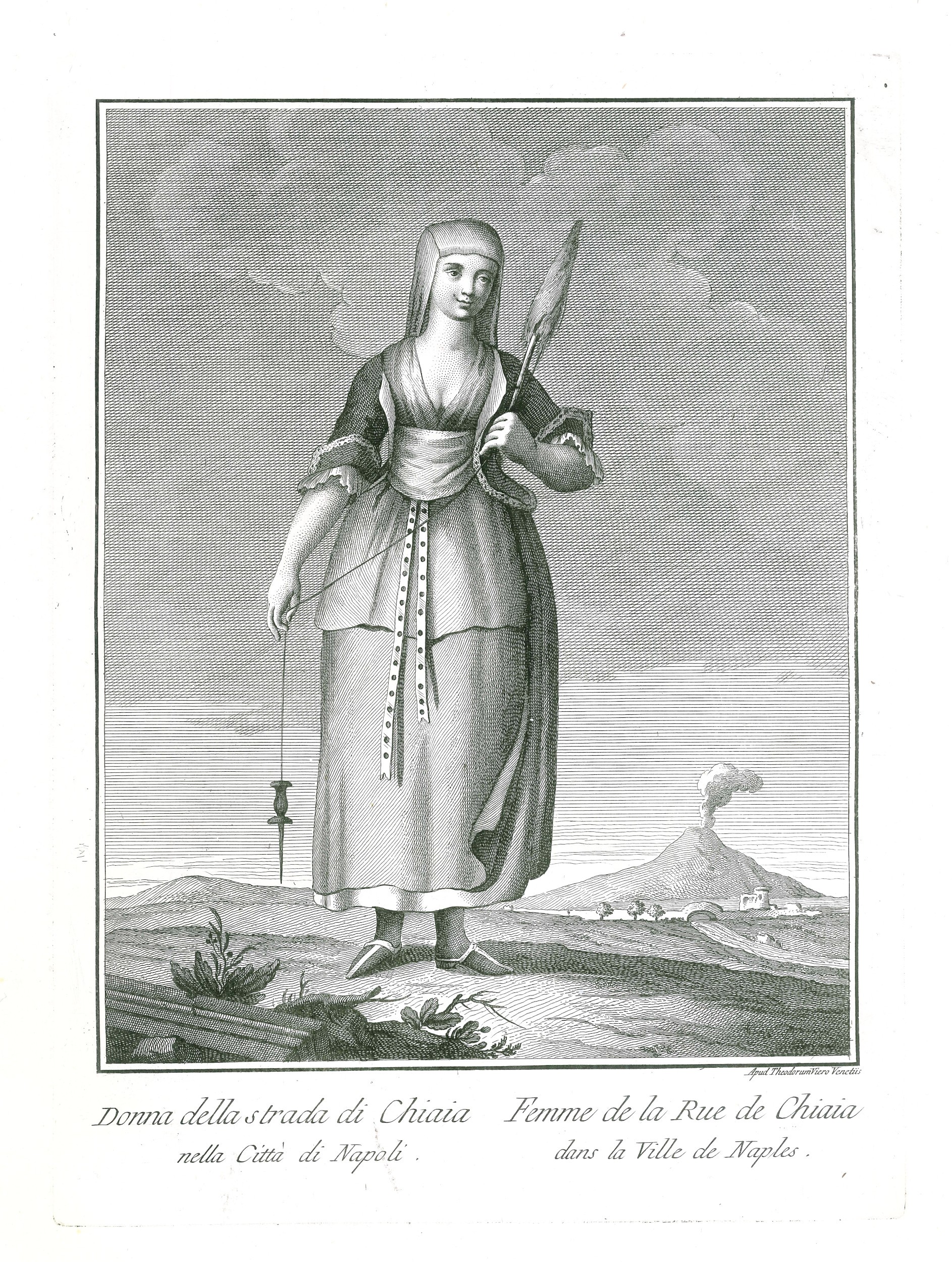 TEODORO VIERO - DONNA DELLA  STRADA DI CHIAIA NELLA CITTA DI NAPOLI/ FEMME DE LA RUE DE CHIAIA DANS LA VILLE DE NAPLES - 1791