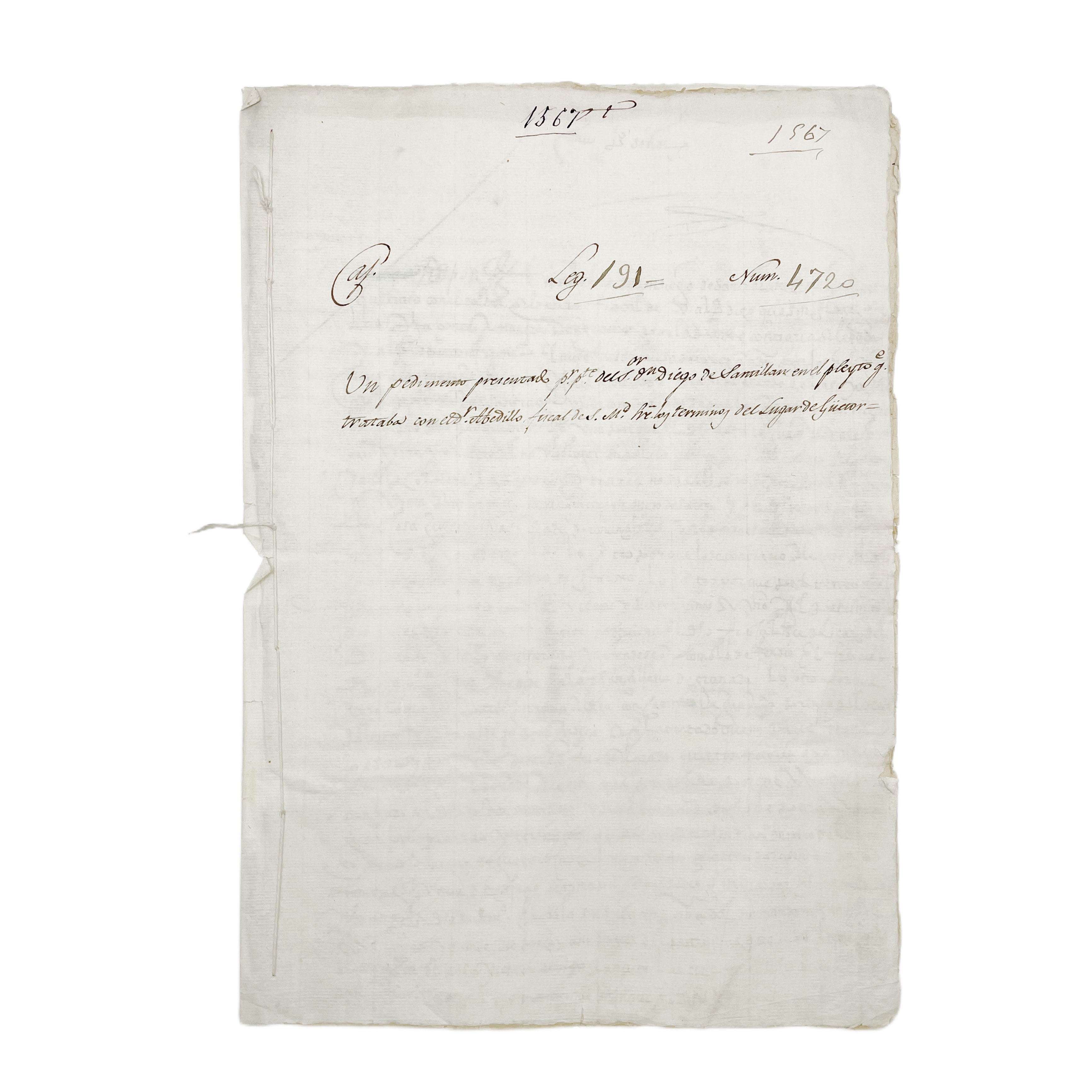 DIEGO DE SANTILLAN - PLEITO FISCAL - 1567