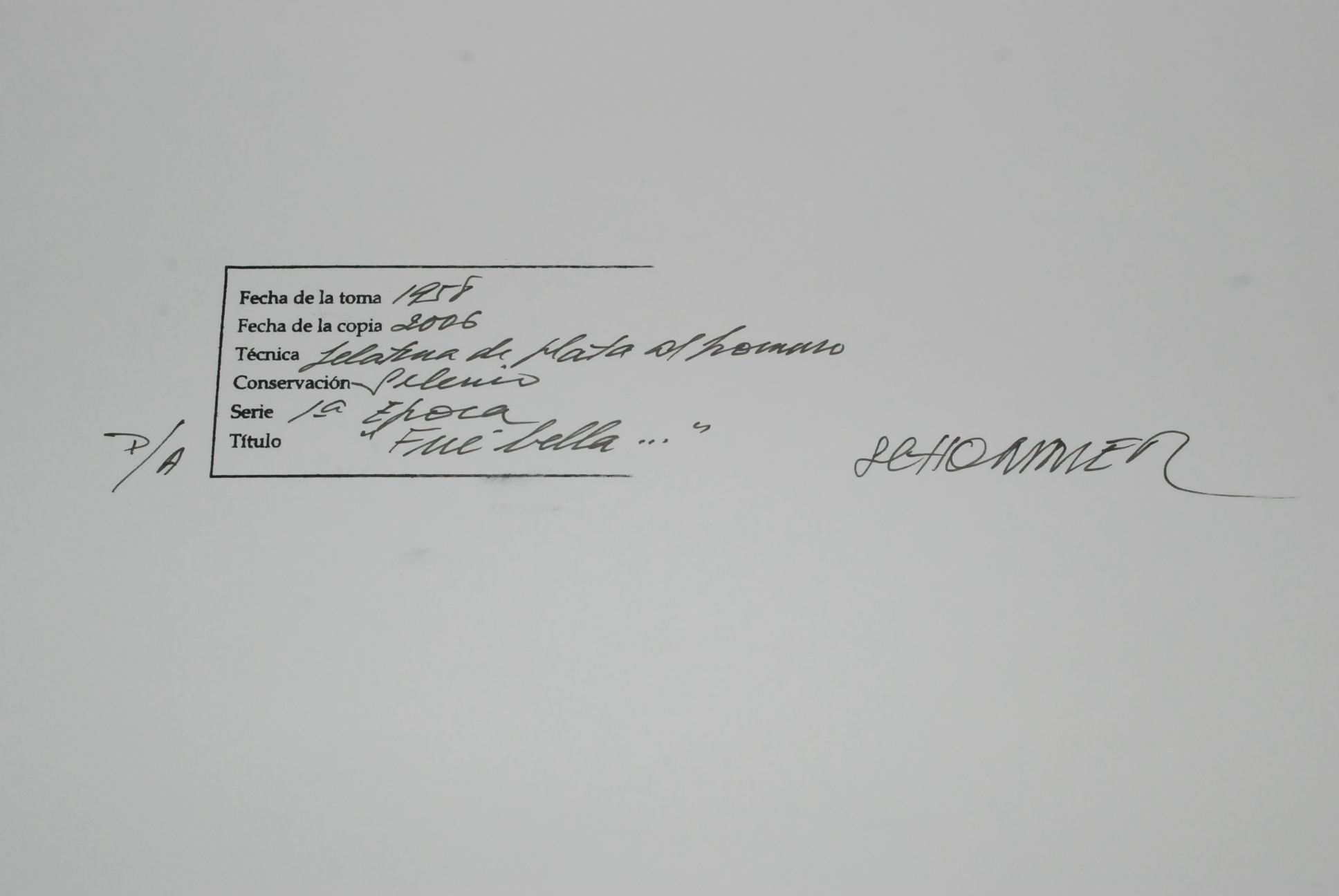 ALBERTO SCHOMMER - FUE BELLA (SERIE PRIMERA ÉPOCA) - 2006