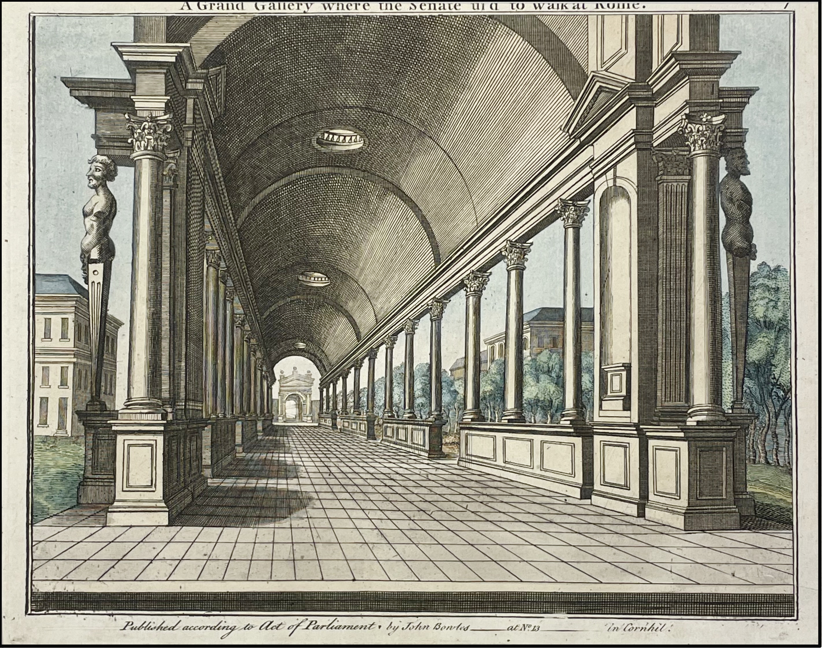 GRAN GALERIA DEL SENADO (ROMA C. 1750) / A GRAND GALLERY WHERE THE SENATE US´D TO WALK AT ROME.