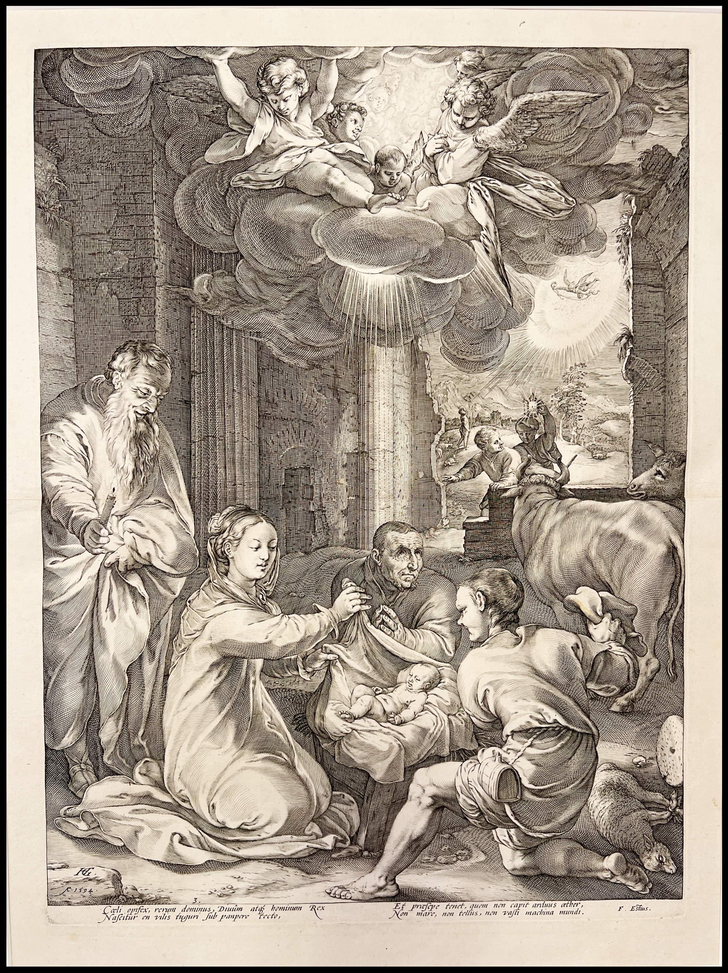 GOLTZIUS - ADORACION DE PASTORES (SERIE VIDA DE LA VIRGEN) - 1594