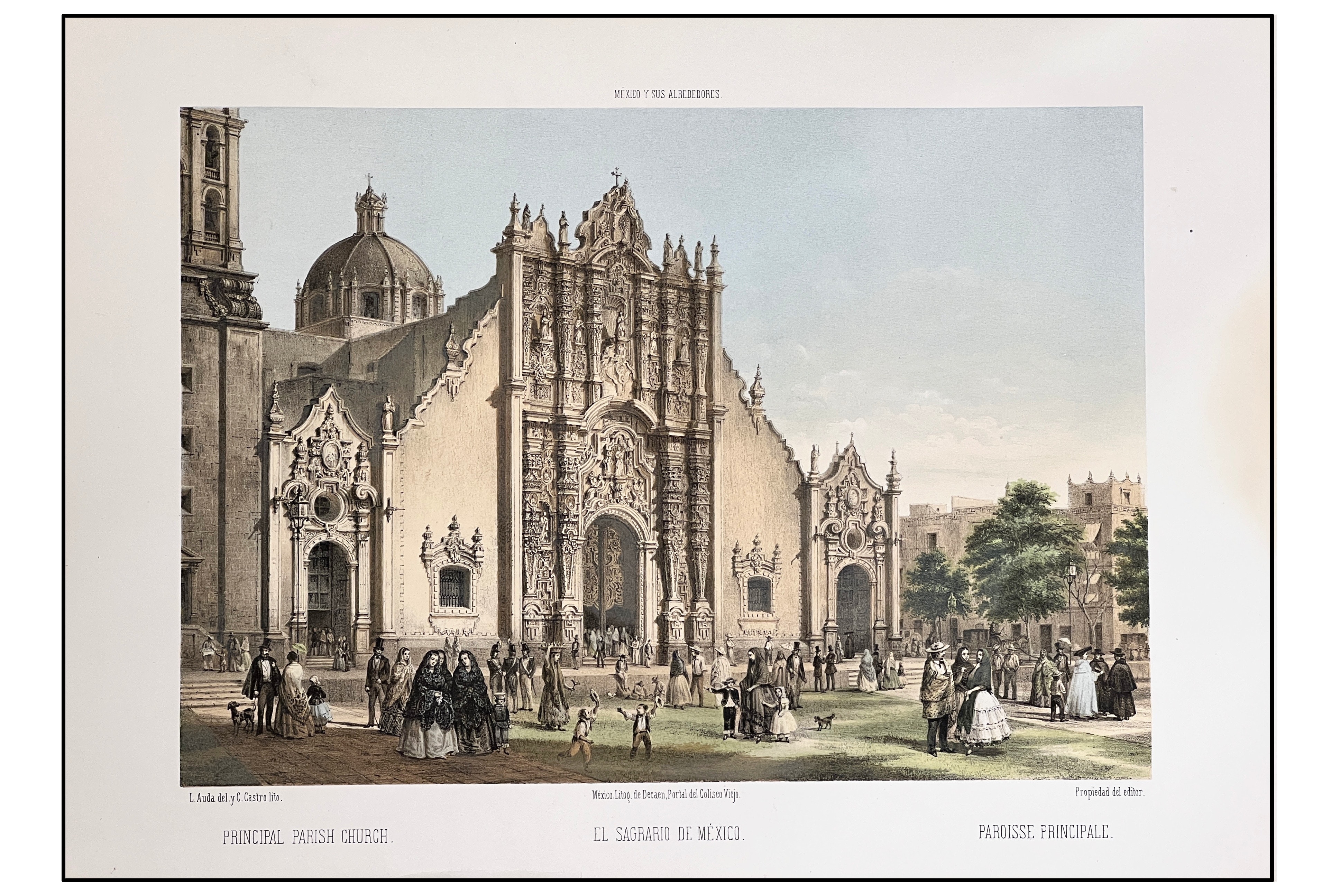 CASIMIRO CASTRO / LUIS AUDA - EL SAGRARIO DE MÉXICO - 1863