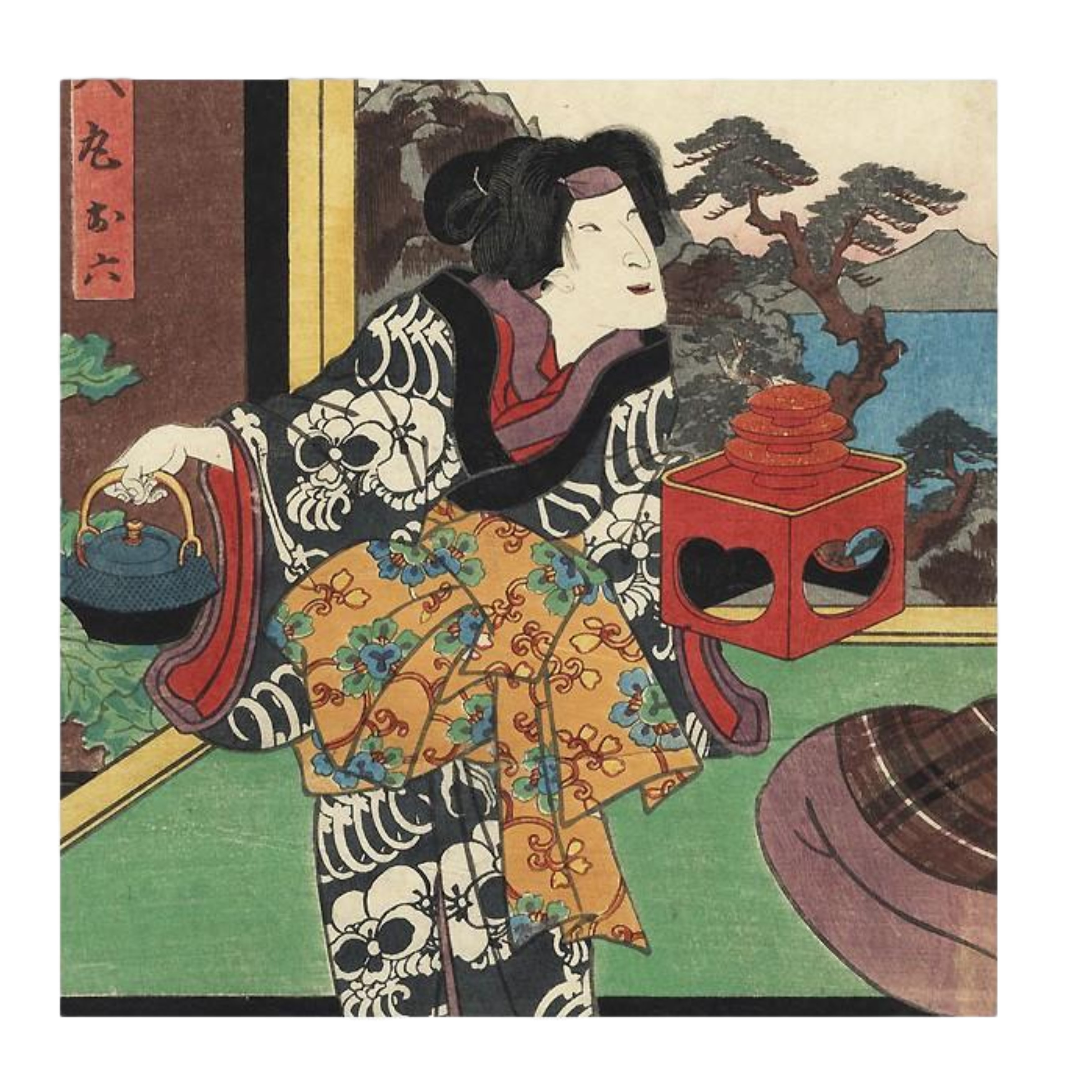 UTAGAWA KUNISADA (TOYOKUNI III) - TRIPTICO ATARDECER - 1850