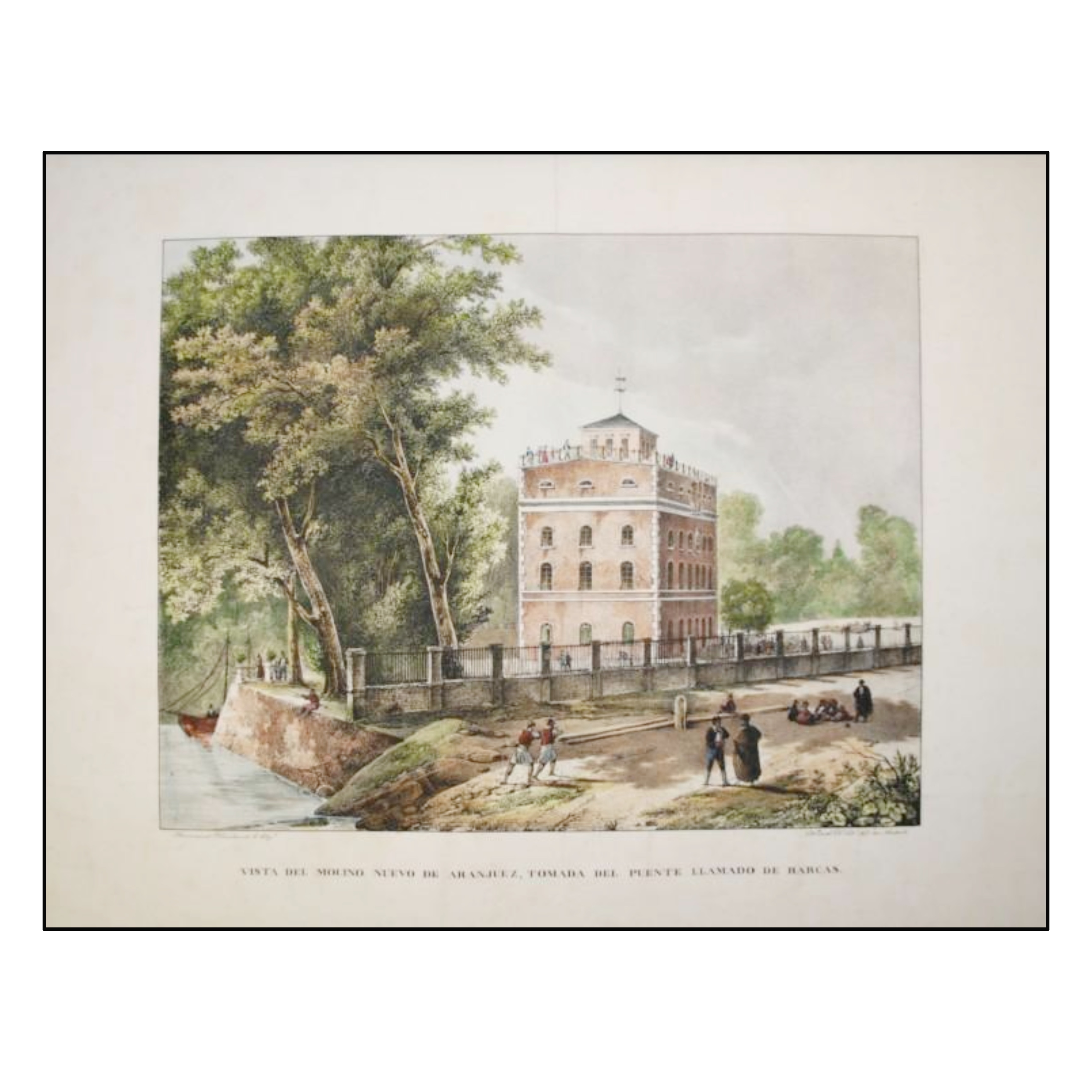BLANCHARD - VISTA DEL MOLINO NUEVO DE ARANJUEZ, TOMADA DEL PUENTE LLAMADO DE BARCAS (ARANJUEZ) - 1837