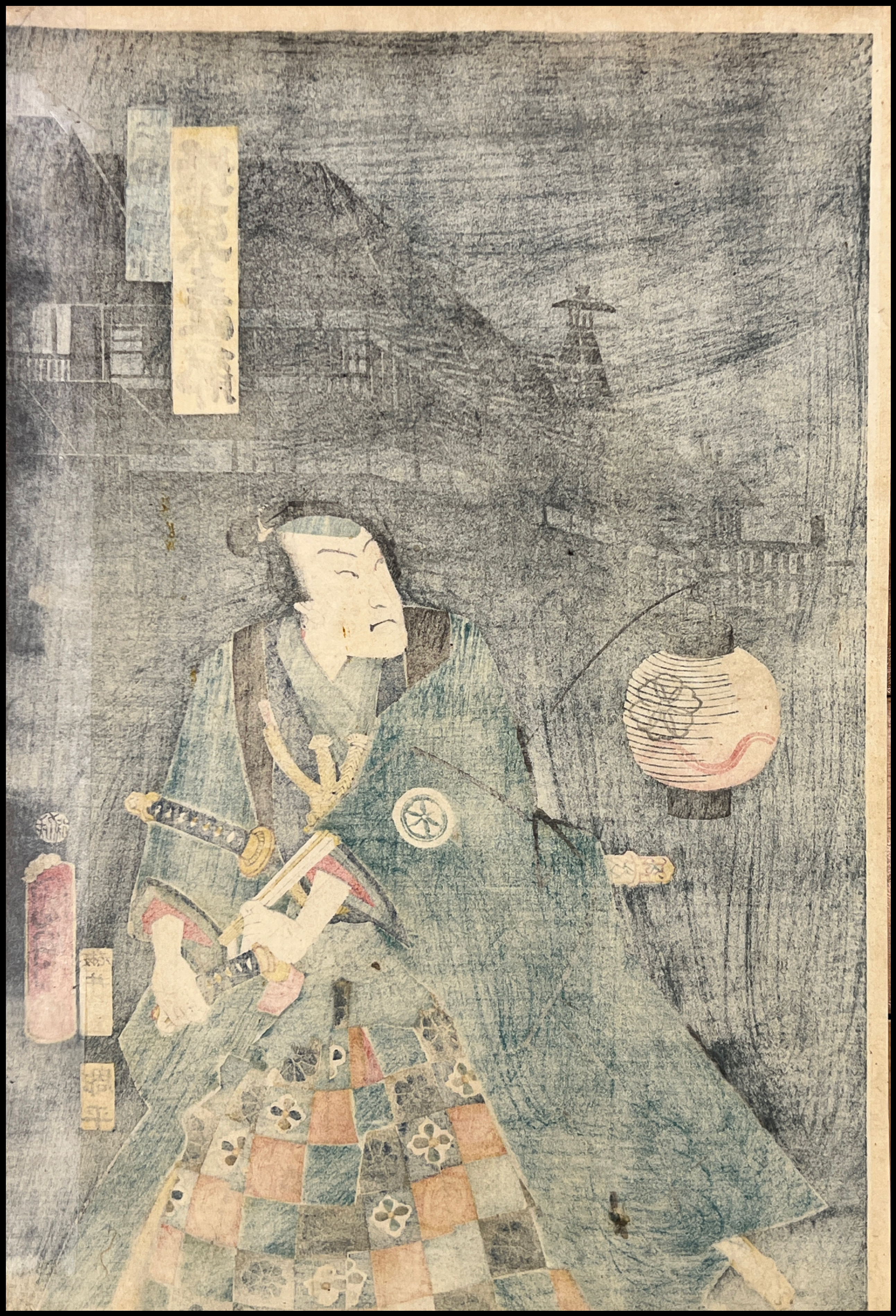 TOYOHARA KUNICHIKA -  SAWAMURA TANOSUKE III EN EL PAPEL DE YAOYA OSHICHI.. - 1867