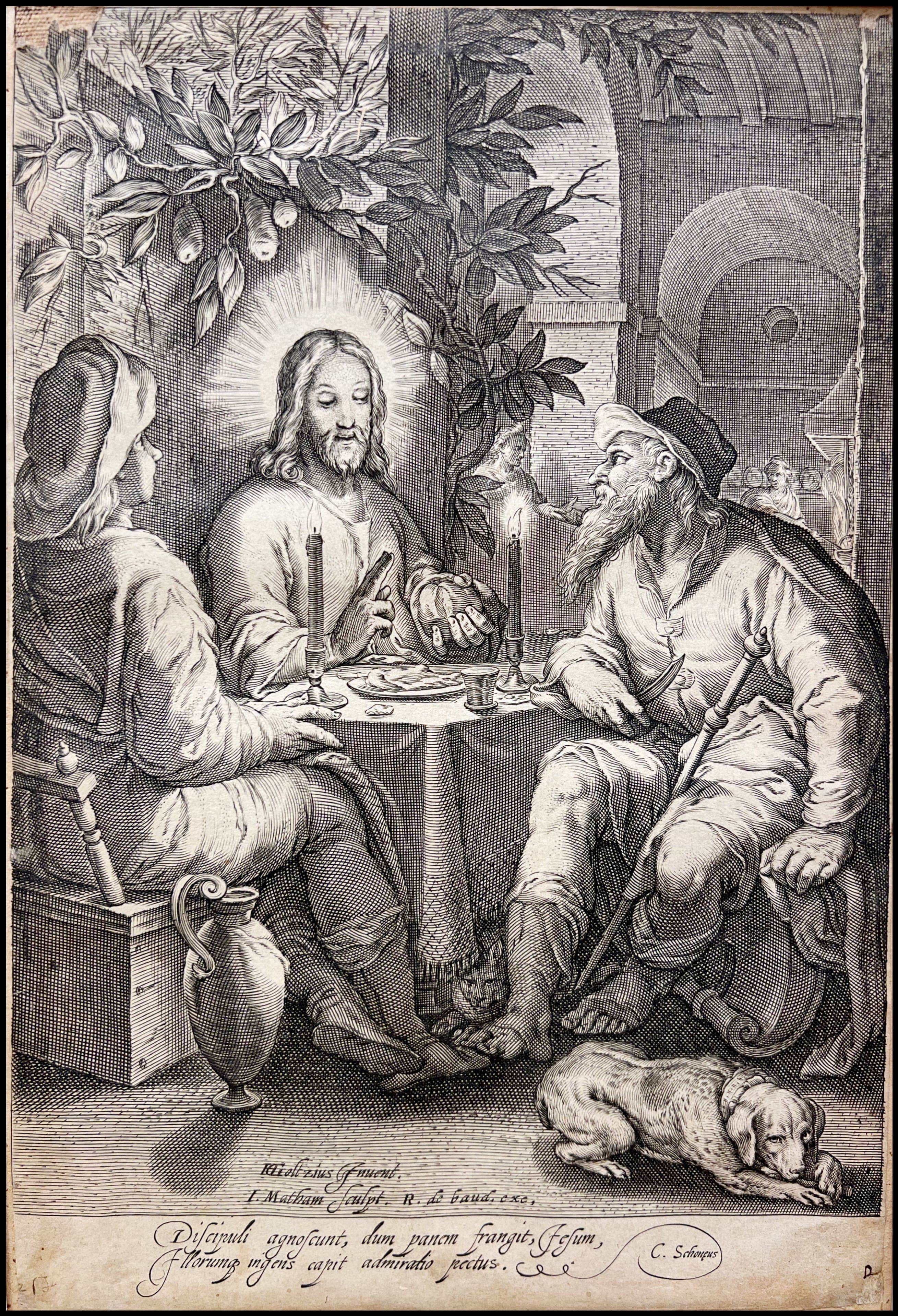 GOLTZIUS - REVELACIÓN DE CRISTO A DOS DE SUS DISCIPULOS EN EMAÚS - 1600