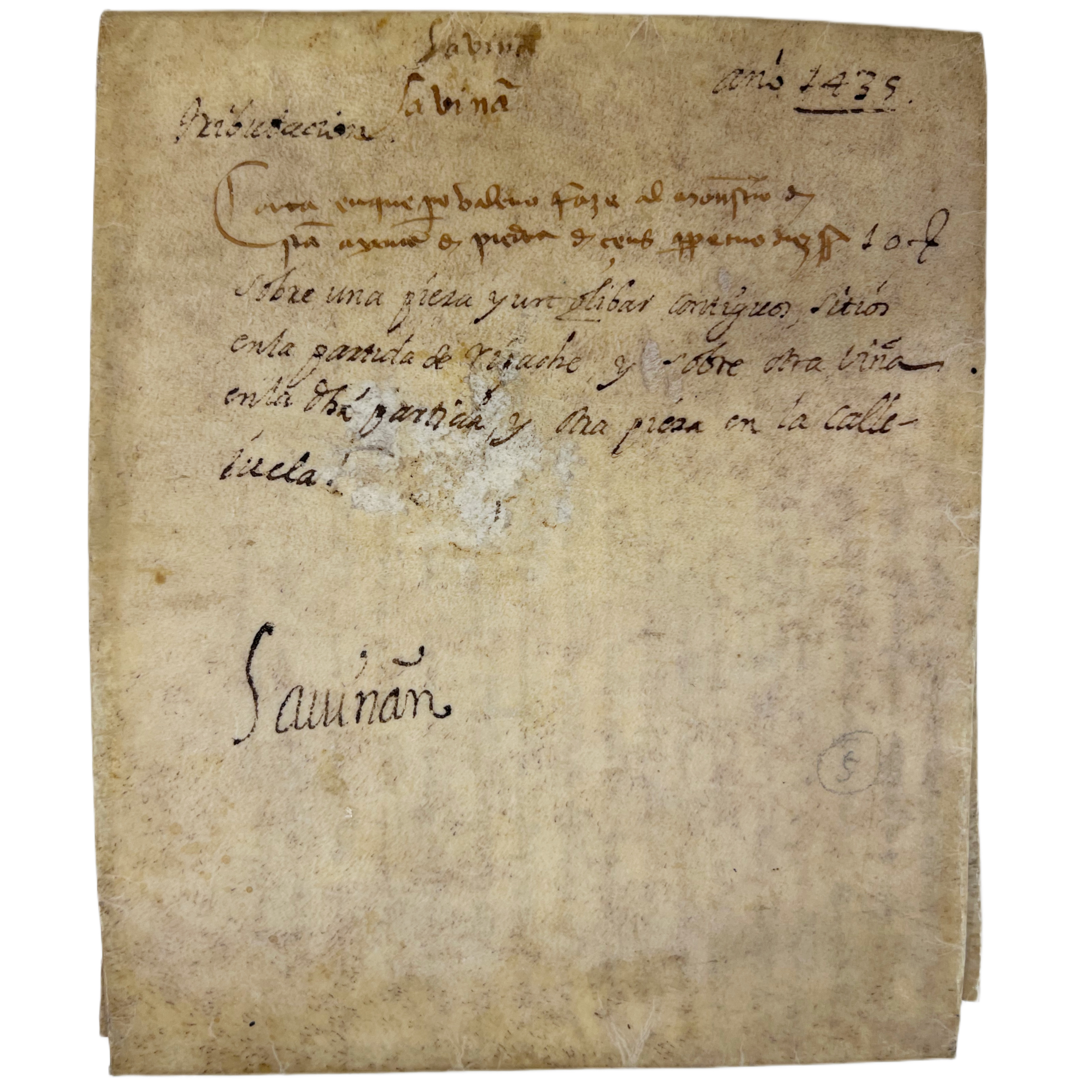 TRIBUTACIÓN - TERRENOS AGRICOLAS, OLIVAR Y VIÑA - SABIÑAN (ARAGÓN) 1435