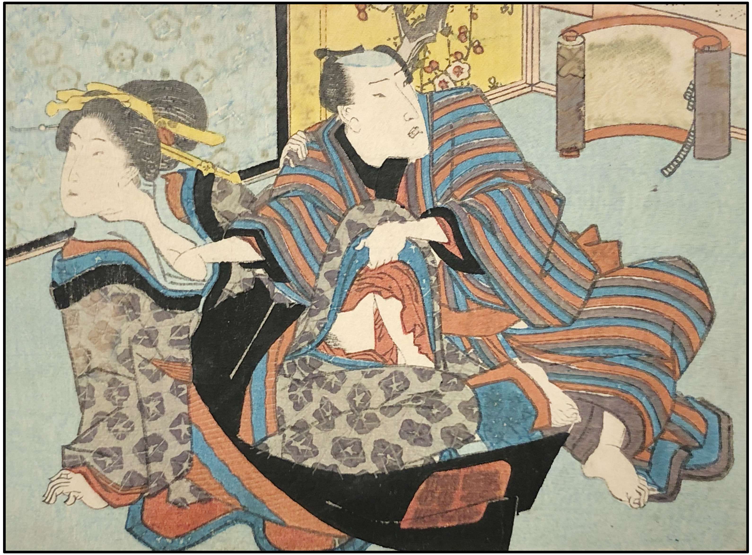 ESCUELA DE UTAGAWA - ESCENA ERÓTICA (SHUNGA) - C. 1820