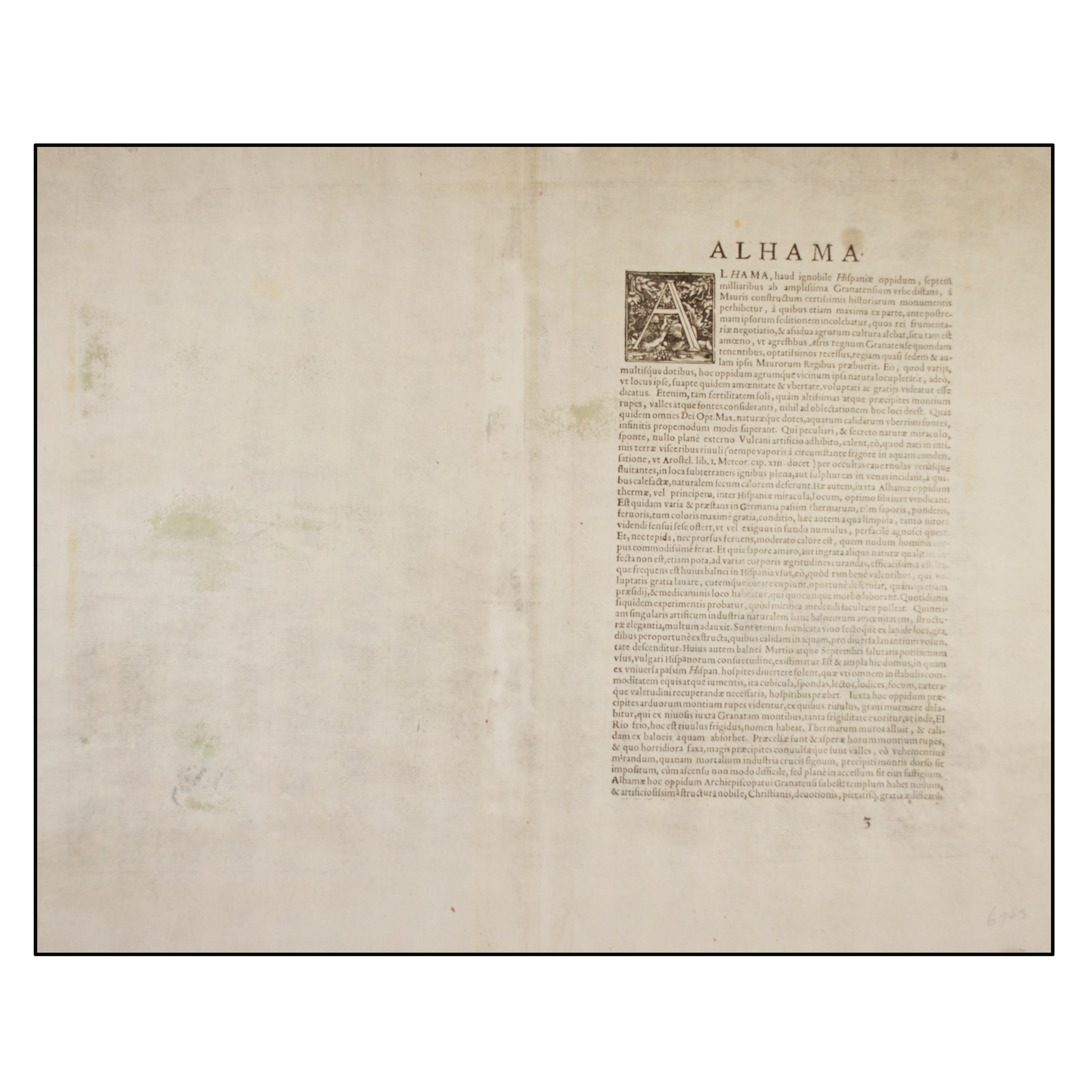 GEORG BRAUN / FRANZ HOGENBERG - VISTA DE ALHAMA (GRANADA) - 1574