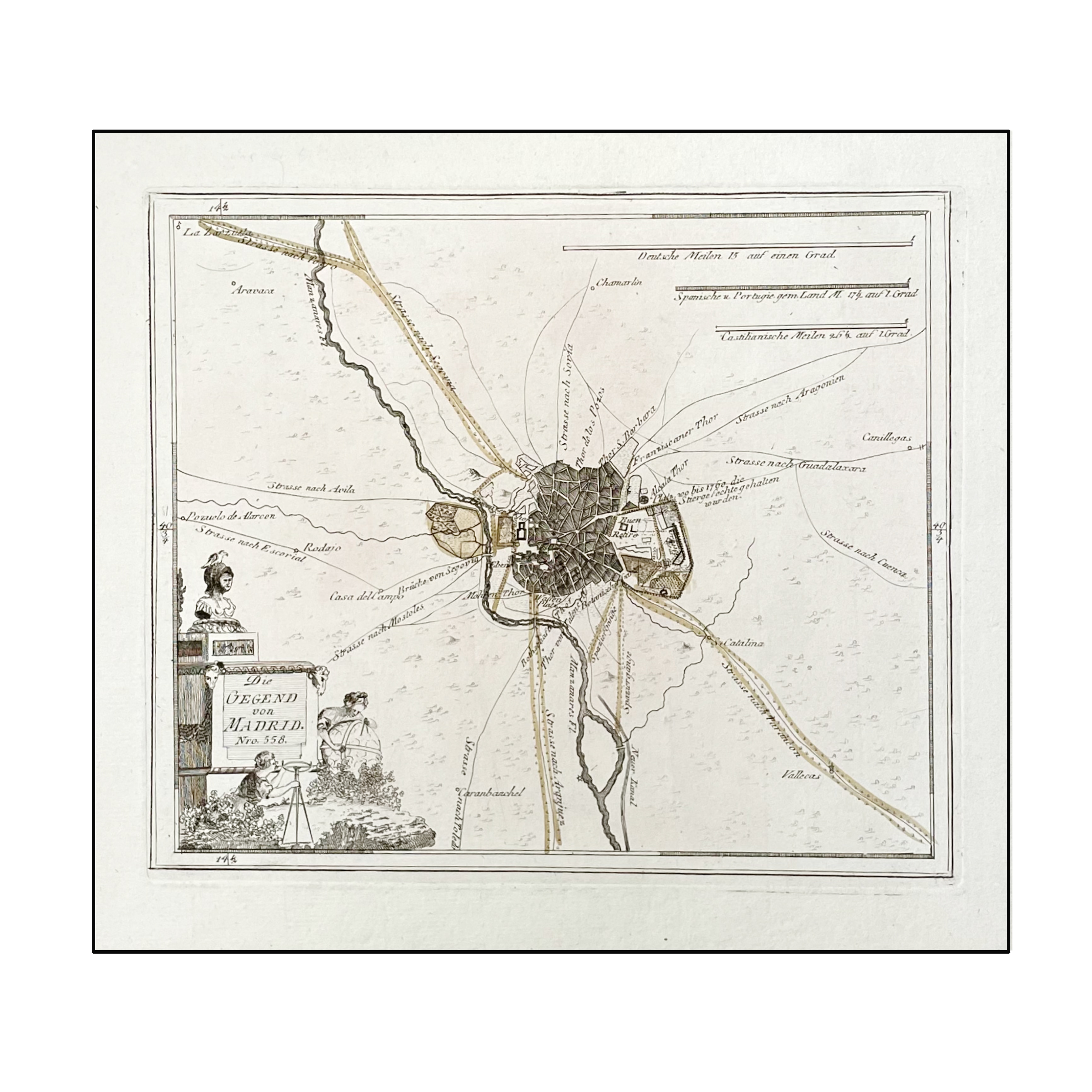 JOSEPH VON REILLY - PLANO DE MADRID Y SUS ALREDEDORES - 1791