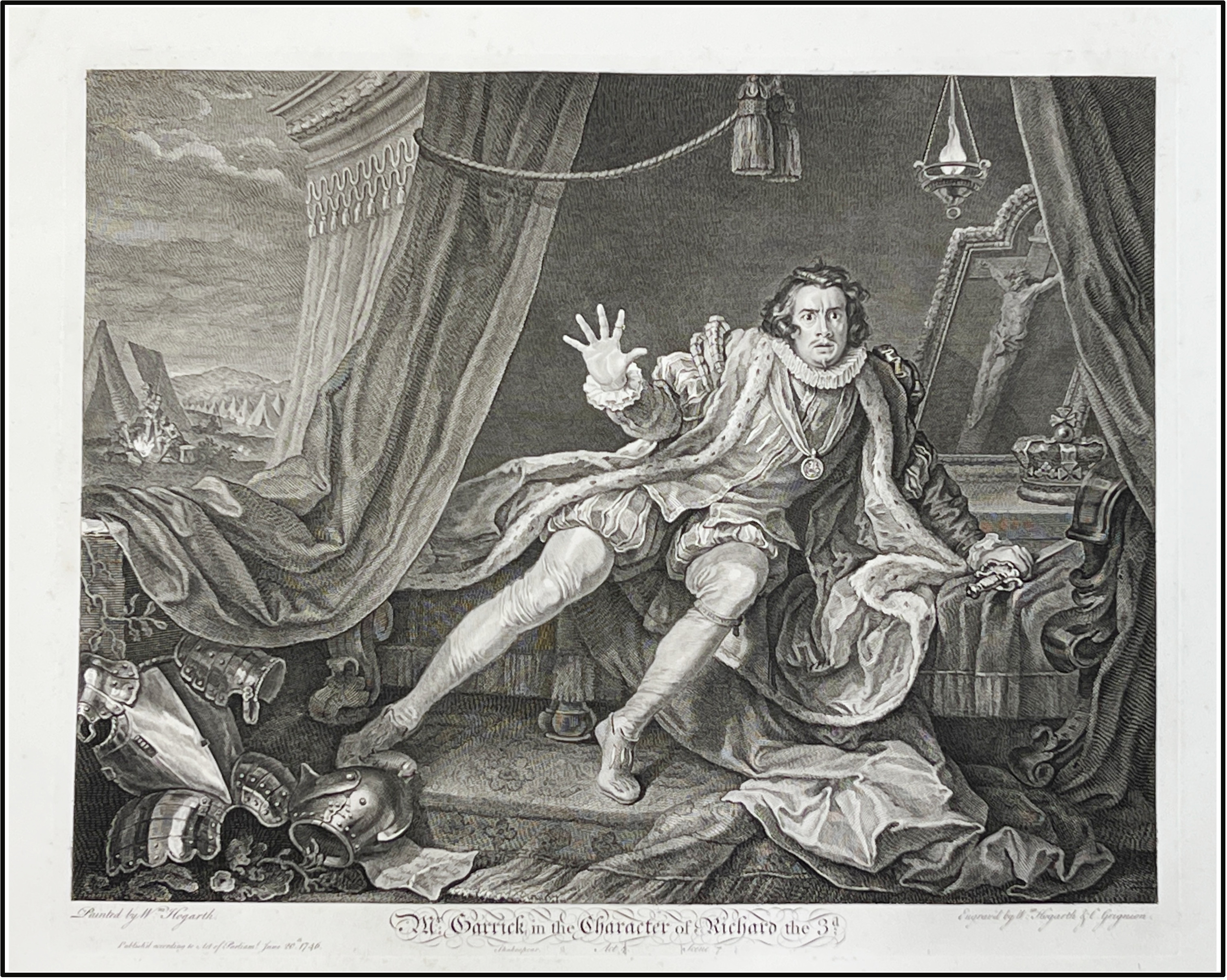 WILLIAM HOGARTH - GARRICK EN EL PERSONAJE DE RICARDO III - 1822