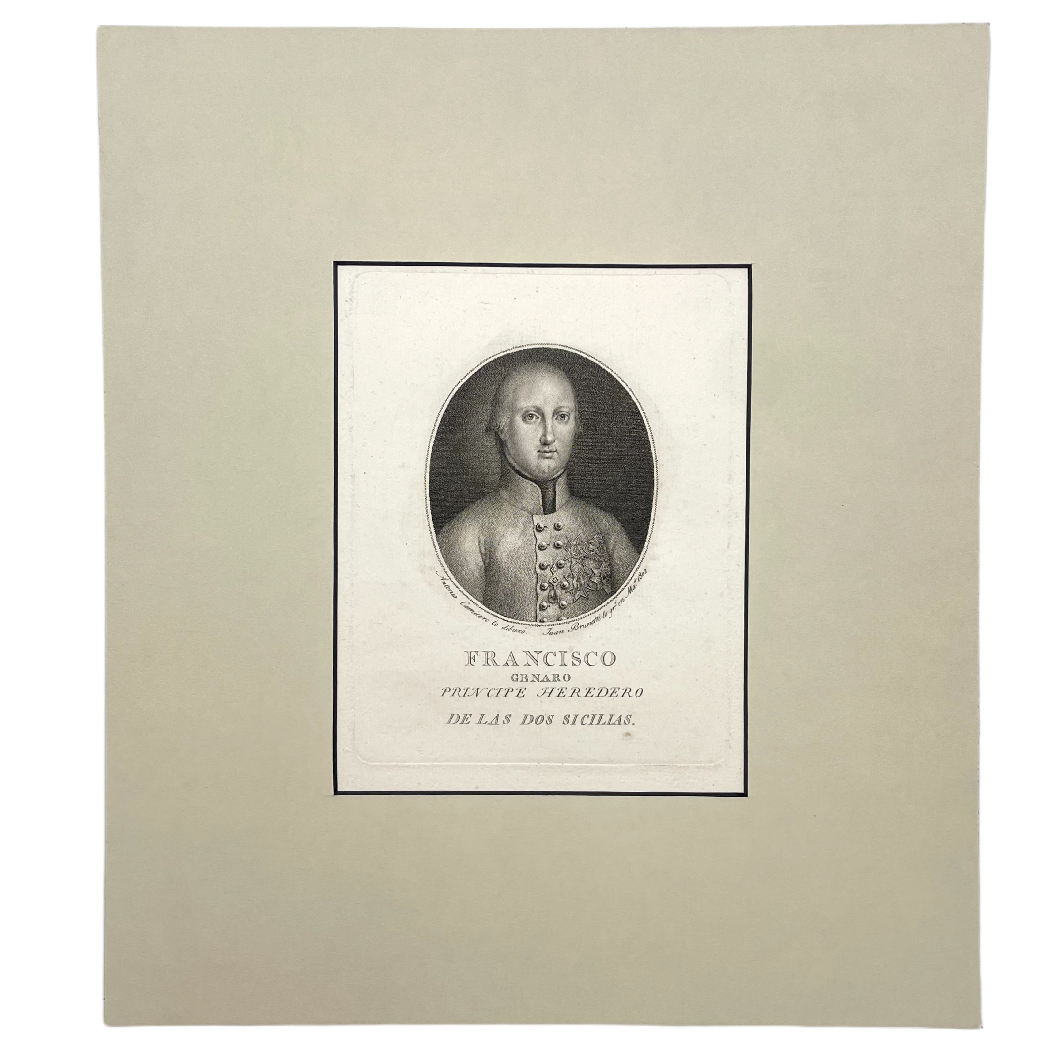 ANTONIO CARNICERO - FRANCISCO GENARO PRINCIPE HEREDERO DE LAS DOS SICILIAS - 1802