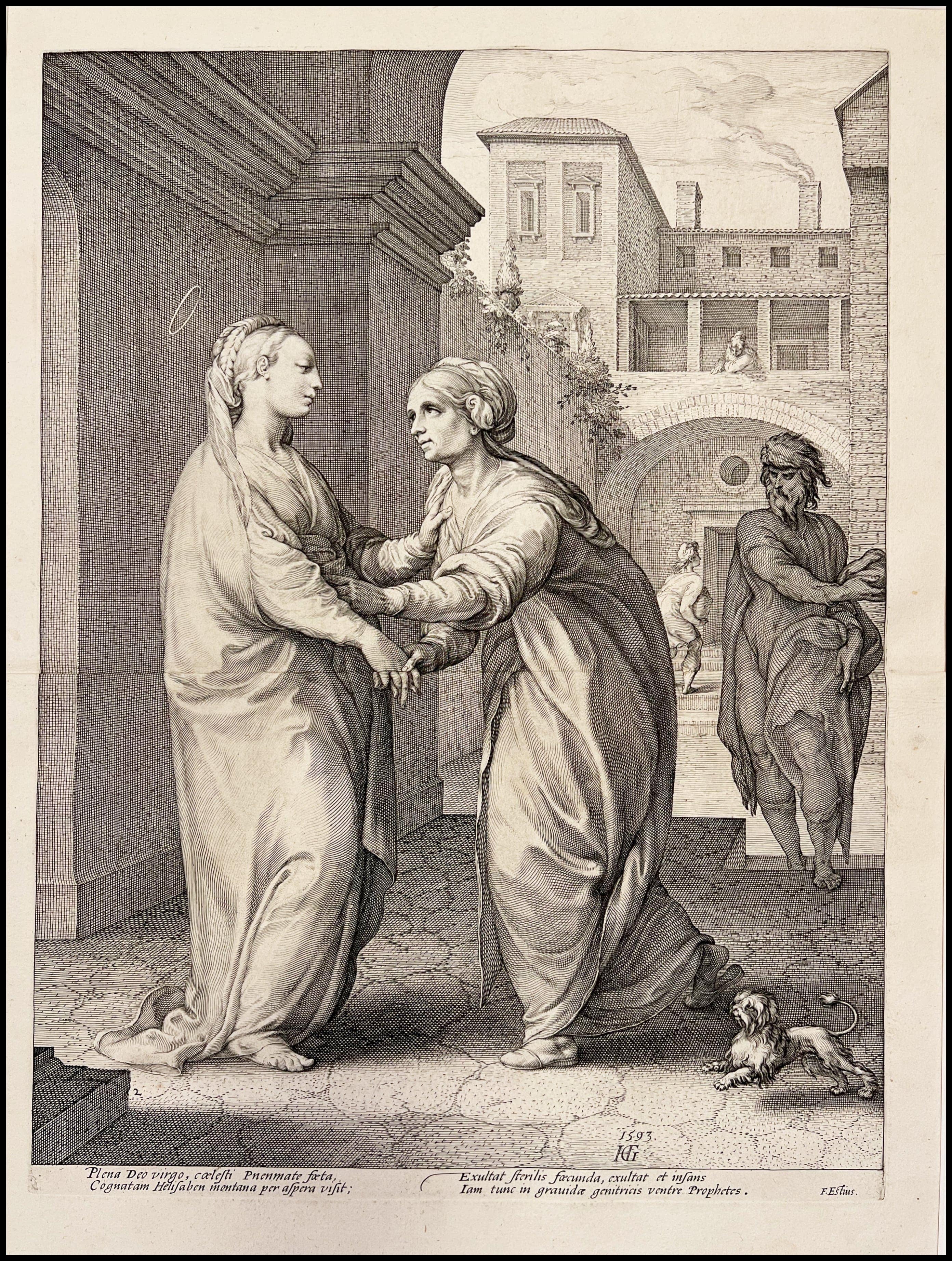 GOLTZIUS - LA VISITACION (SERIE DE LA VIDA DE LA VIRGEN) - 1593