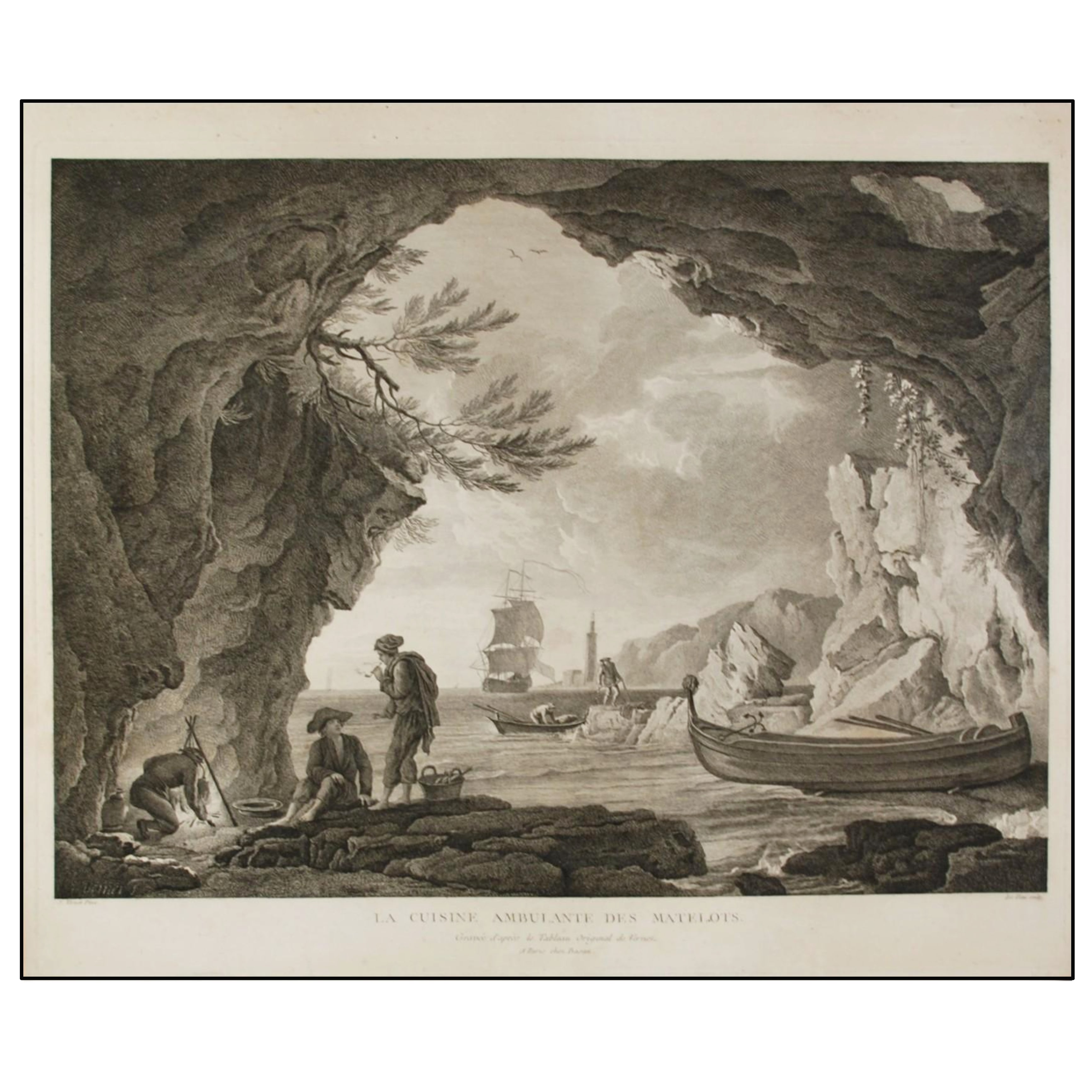 LA CUISINE AMBULANTE DES MATELOTS. GRAVÉE D'APRES LE TABLEAU ORIGINAL DE VERNET.