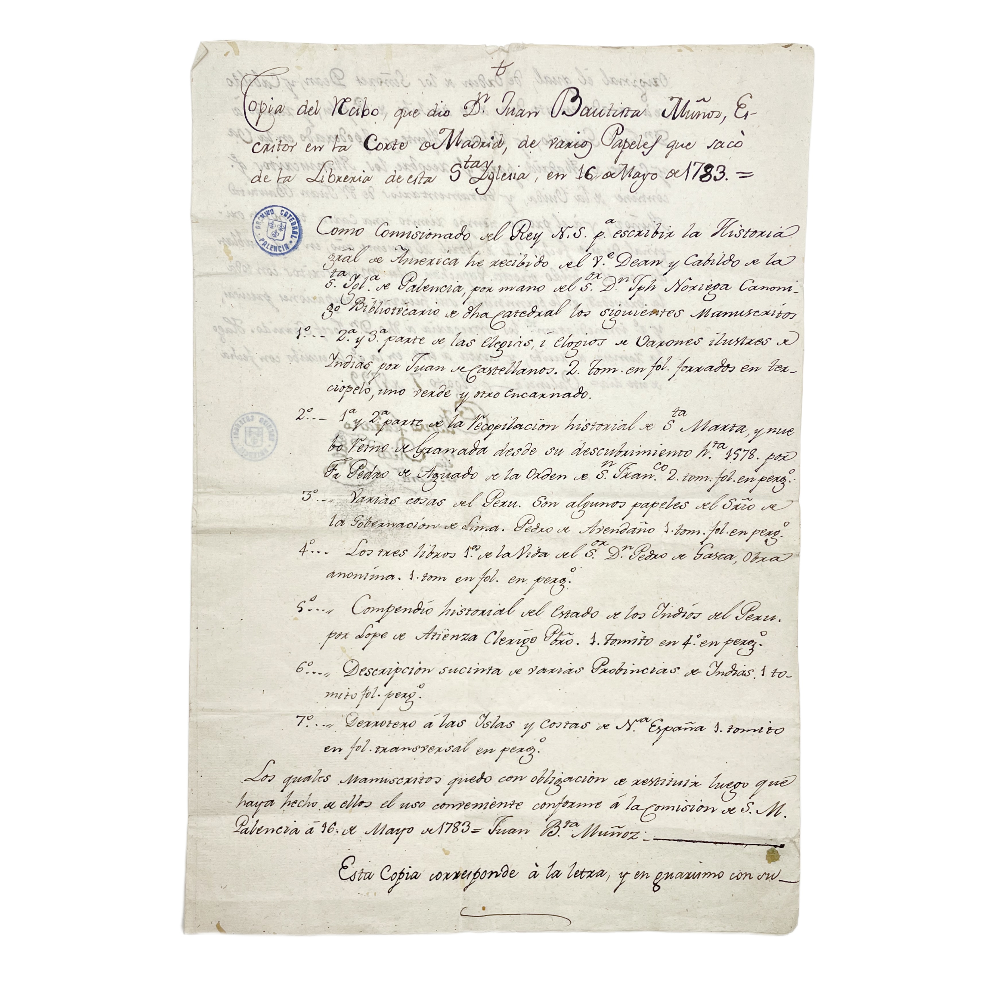 J. BAUTISTA MUÑOZ - COPIA RECIBO PAPELES CONSULTADOS - 1799