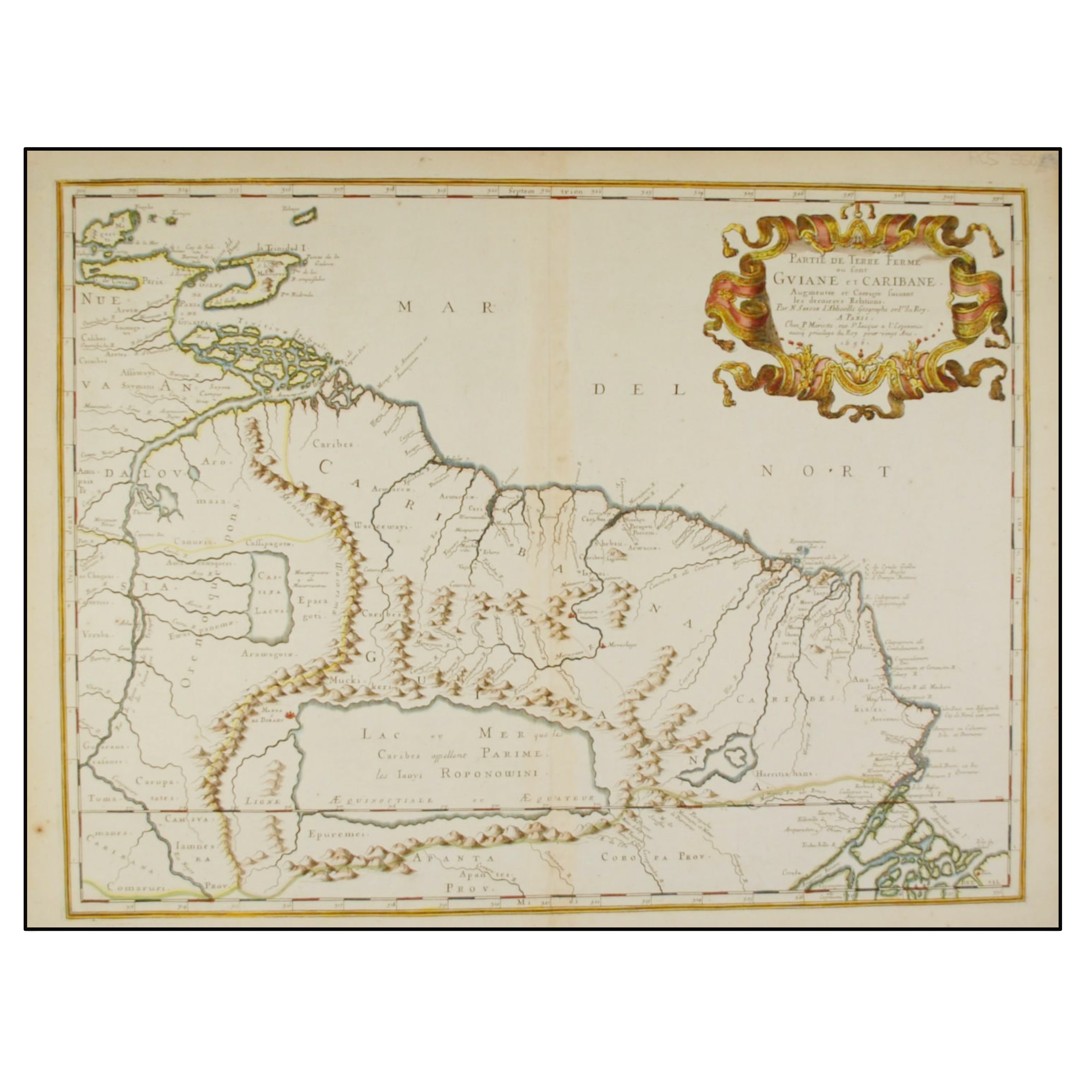 PARTIE DE TERRE FERME OU SONT GUIANE ET CARIBANE AUGMENTEE ET CORRIGEE SUIVANT LES DERNIERES RELATIONS