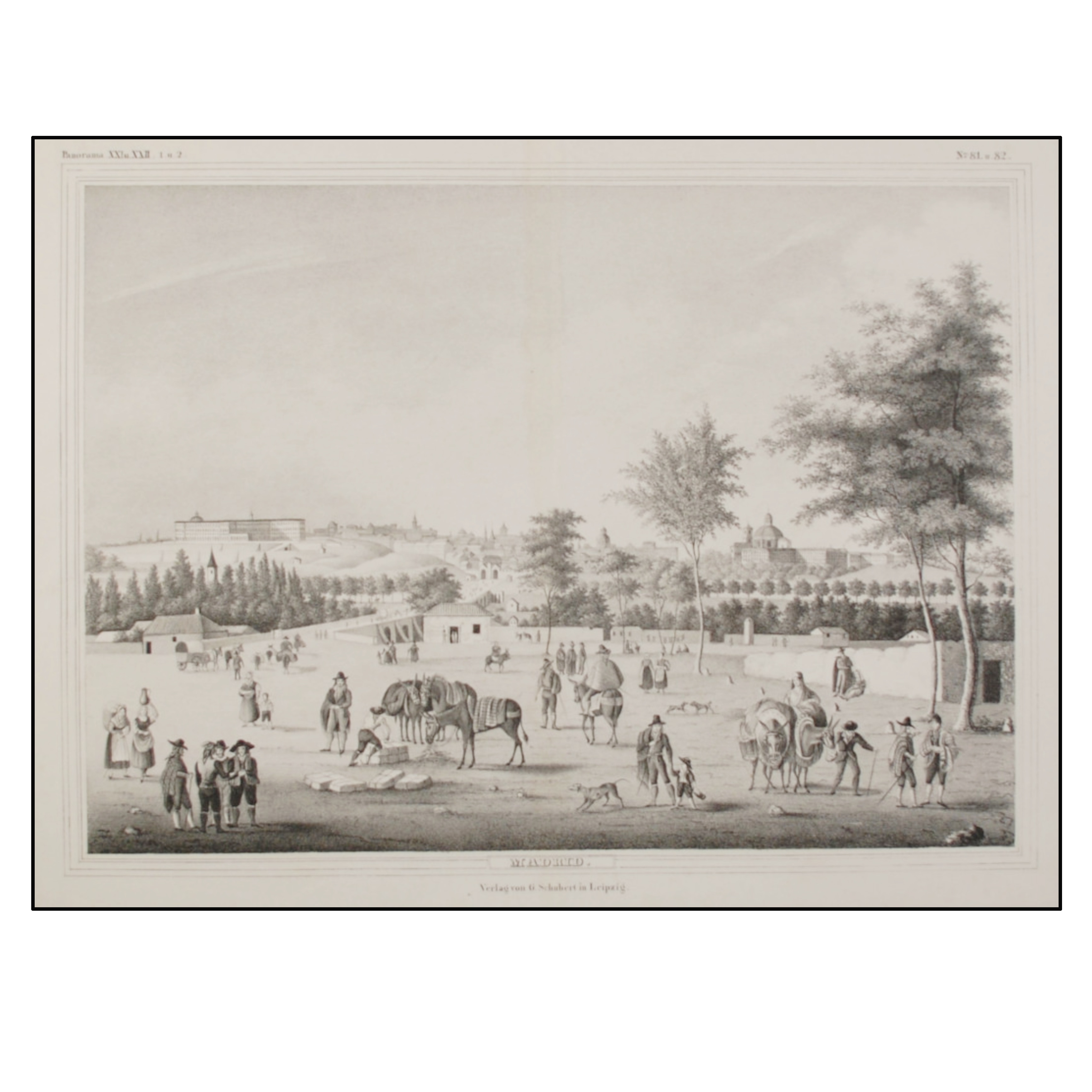 BÖHME - VISTA ANTIGUA DE MADRID (LITOGRAFÍA) - 1837