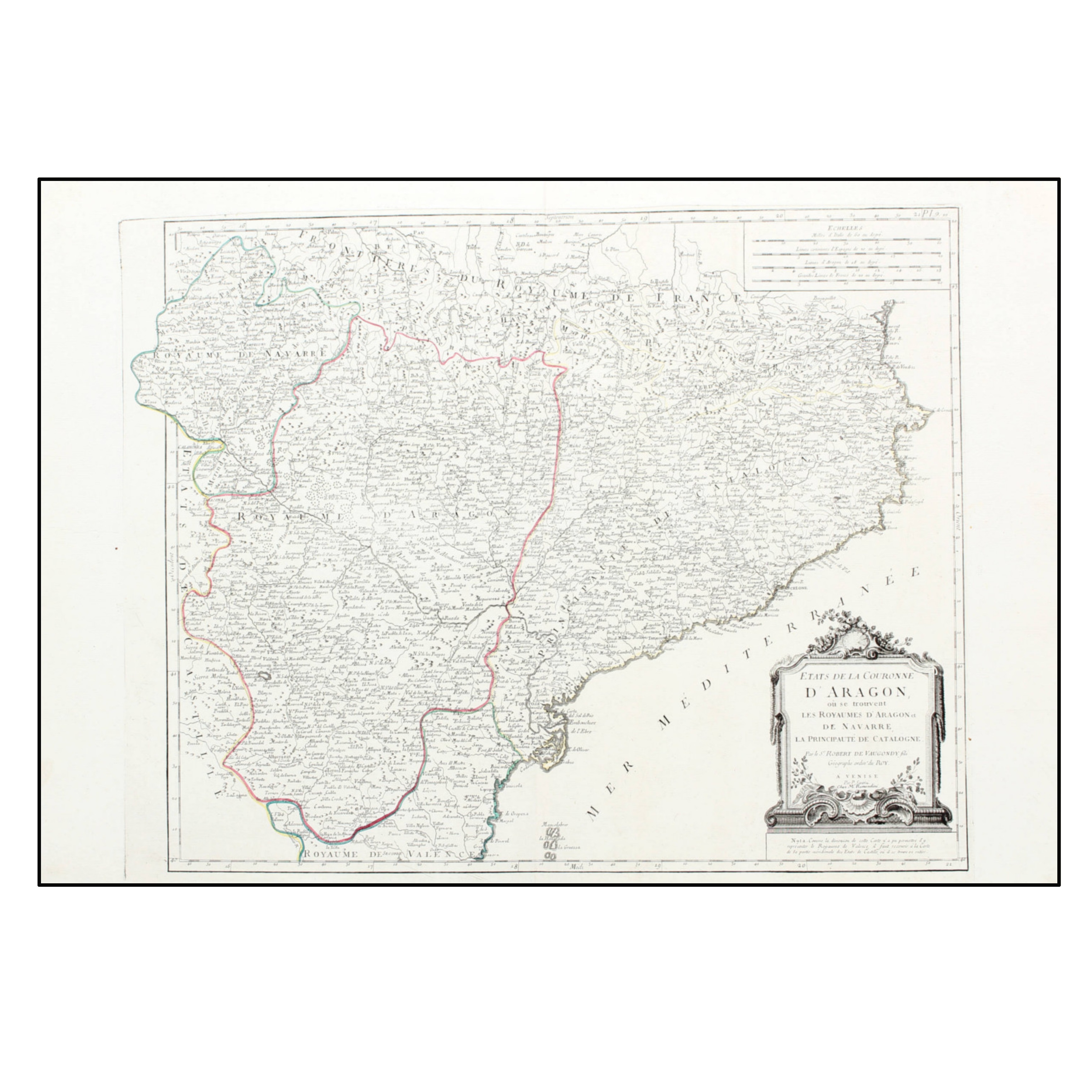 DIDIER ROBERT DE VAUGONDY - ETATS DE LA COURONNE D'ARAGON OÚ SE TROUVENT LES ROYAUMES D'ARAGÓN ET DE NAVARRE, LA PRINCIPAUTÉ DE CATALOGNE. PAR LE SR. ROBERT DE VAUGONDY FILS... - 1771