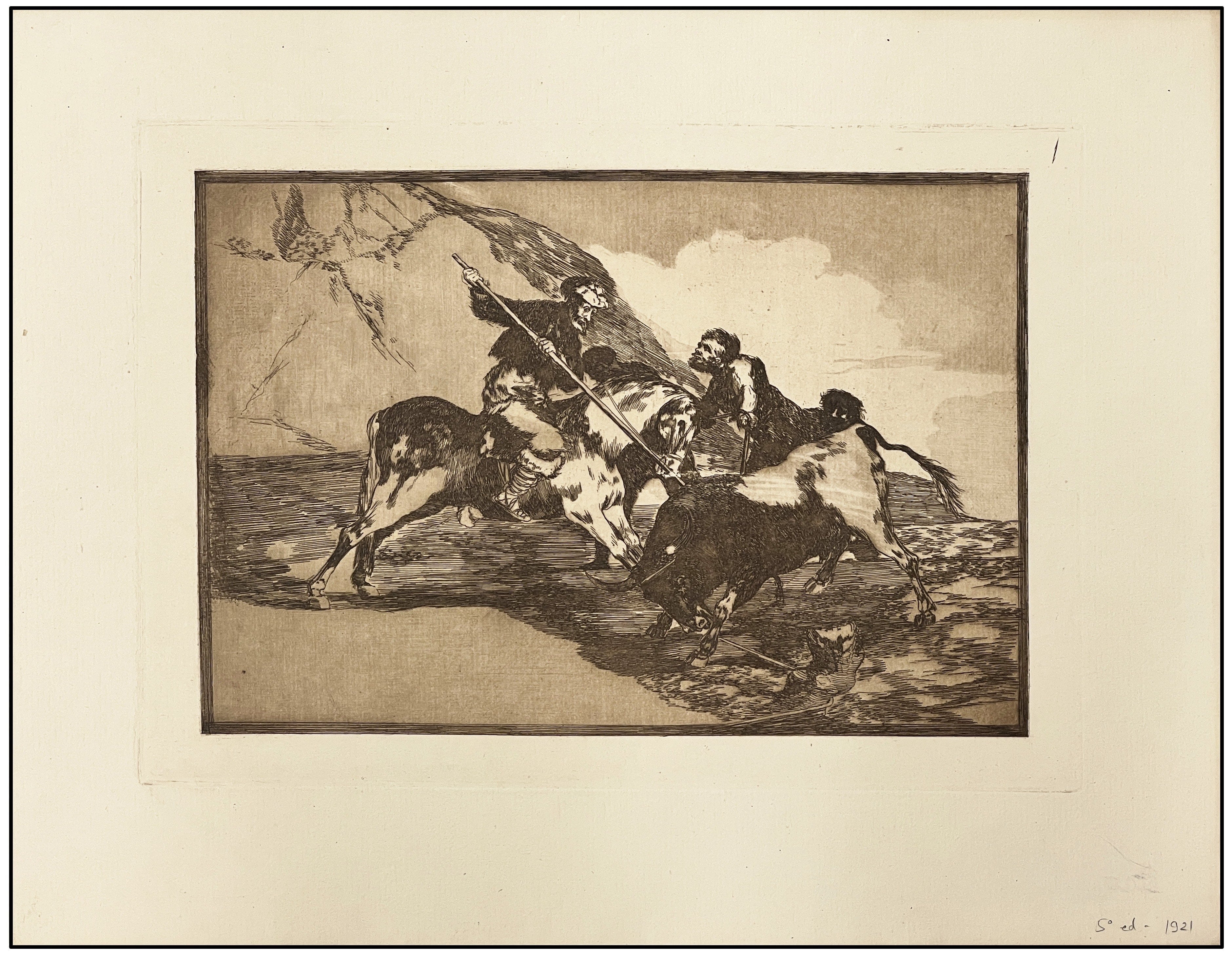 FRANCISCO DE GOYA - TAUROMAQUIA (ESTAMPA Nº 1) - QUINTA EDICIÓN 1921