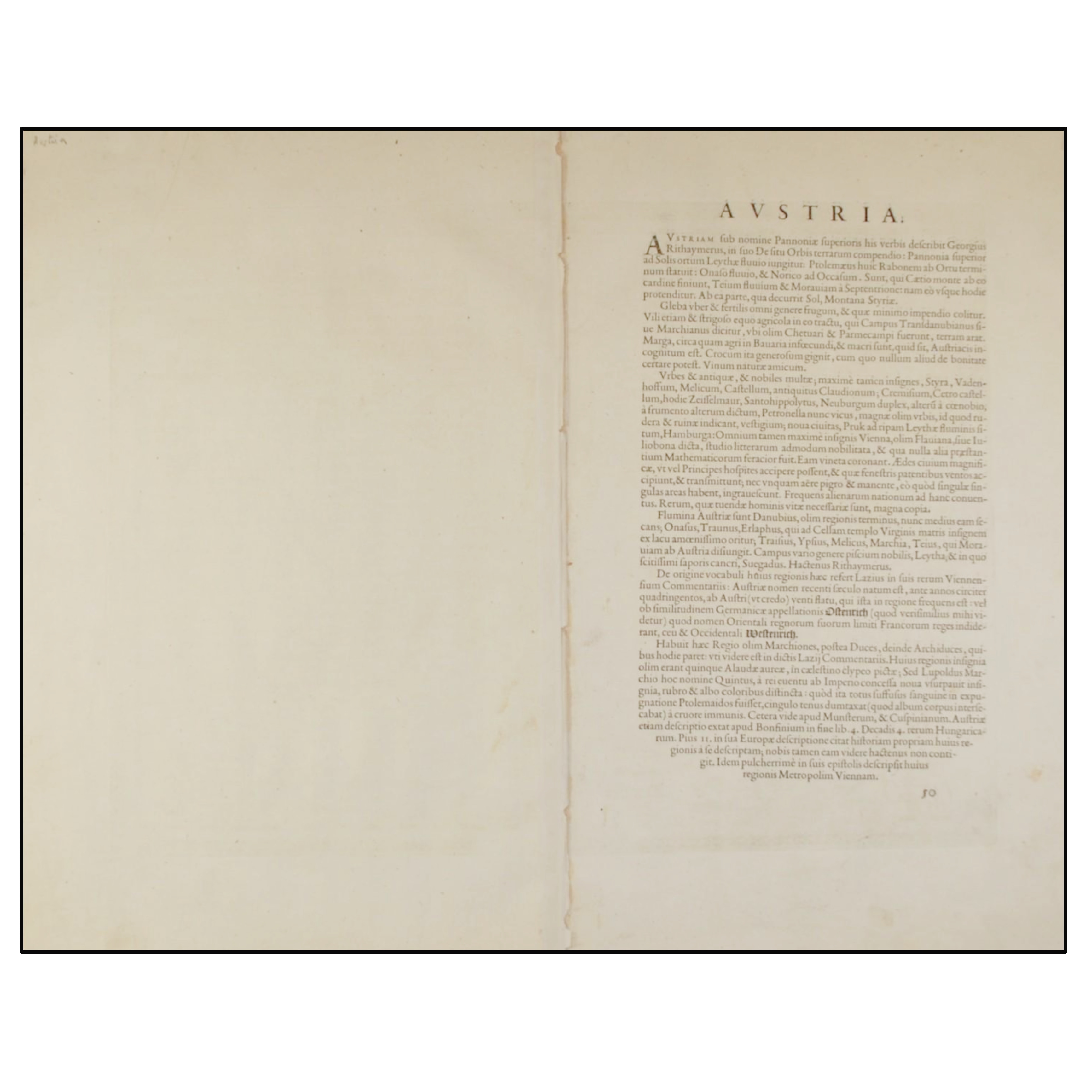 ABRAHAM ORTELIUS - AUSTRIAE DUCATUS CHOROGRAPHIA WOLFGANGO LAZIO AUCTORE - 1579