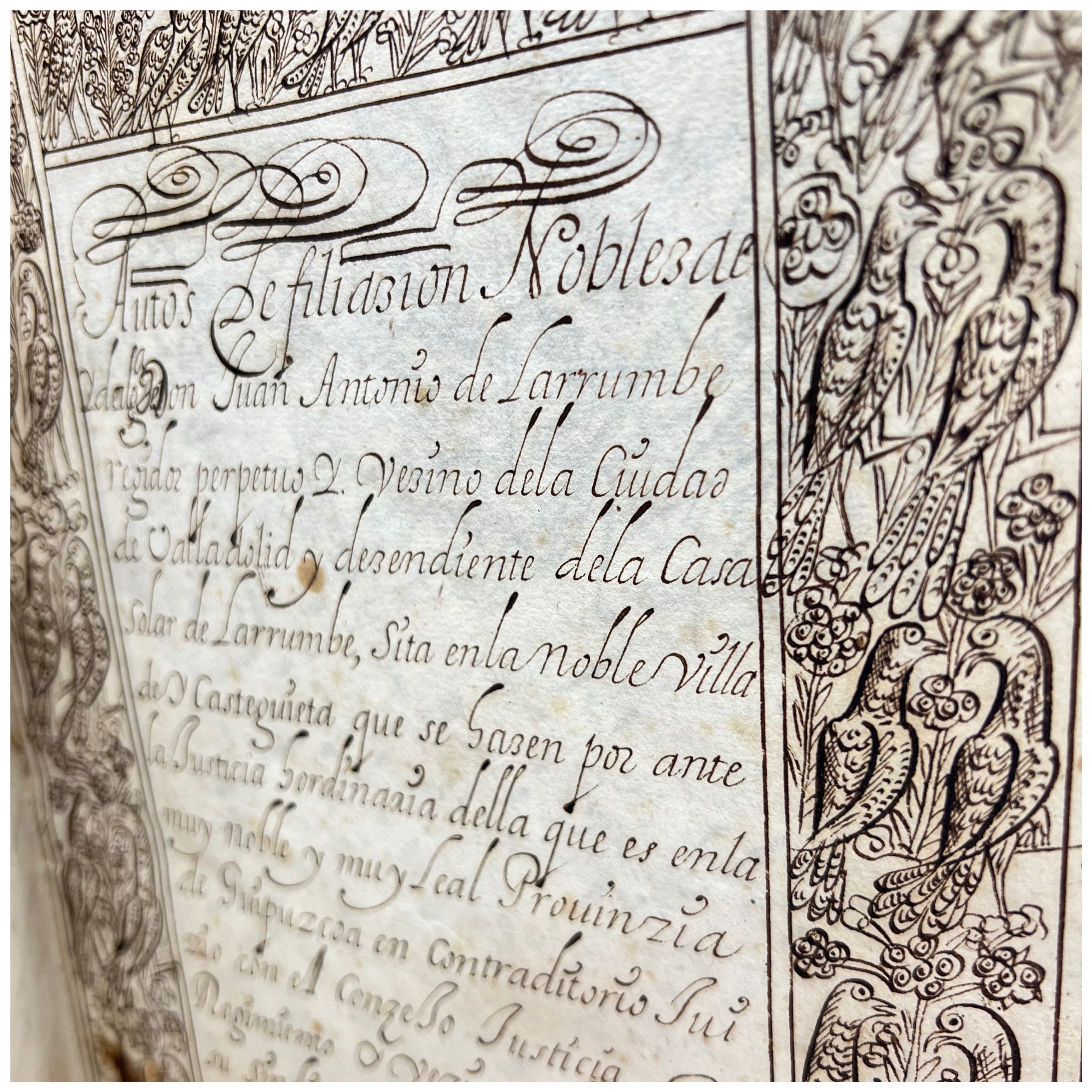 JUAN ANTONIO DE LARRUMBE - AUTOS DE FILIACION - 1682