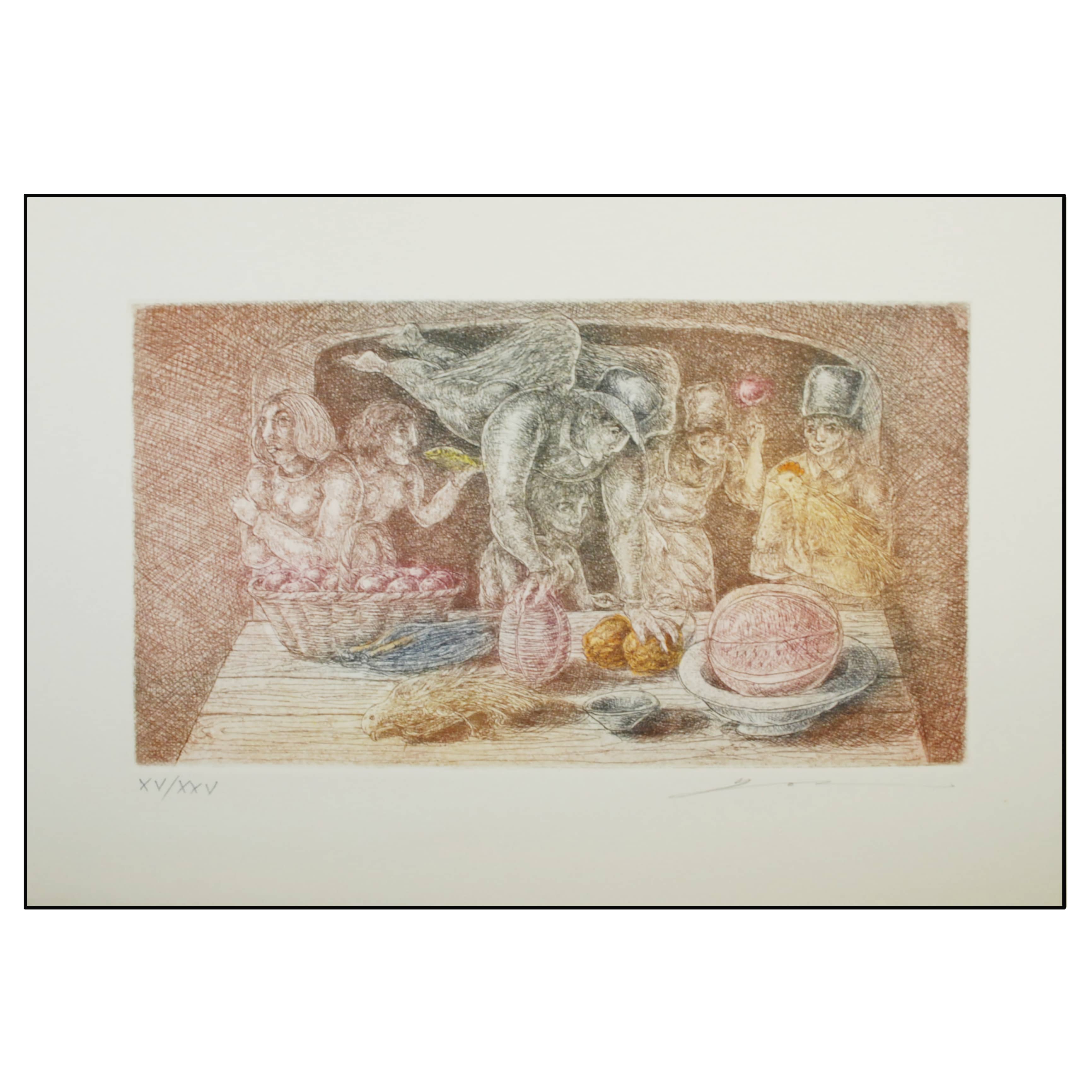 JUAN FRANCISCO YOC - NATURALEZA MUERTA (AGUAFUERTE) - 2002