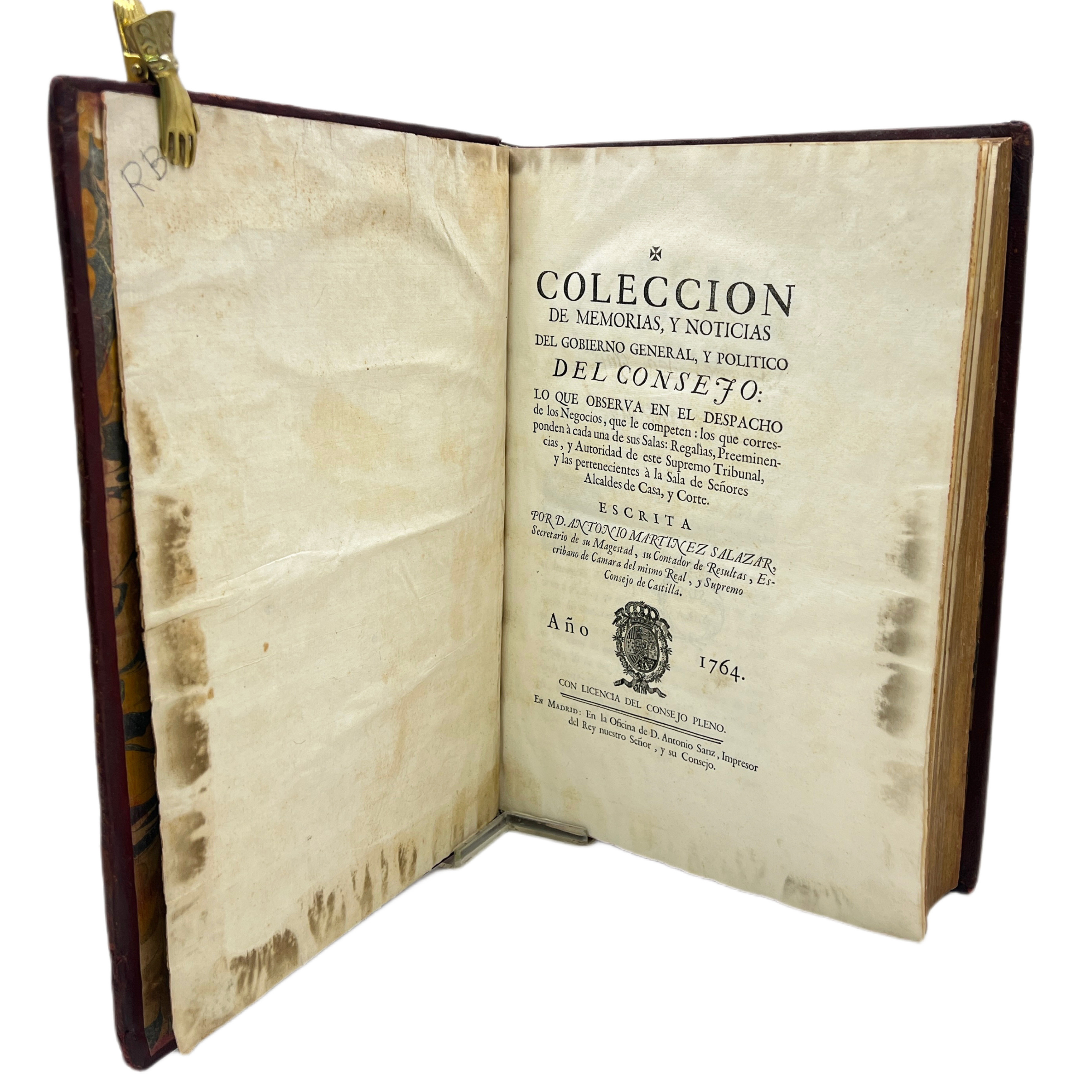 A. MARTÍNEZ DE SALAZAR - COLECCIÓN DE MEMORIAS Y NOTICIAS - 1764