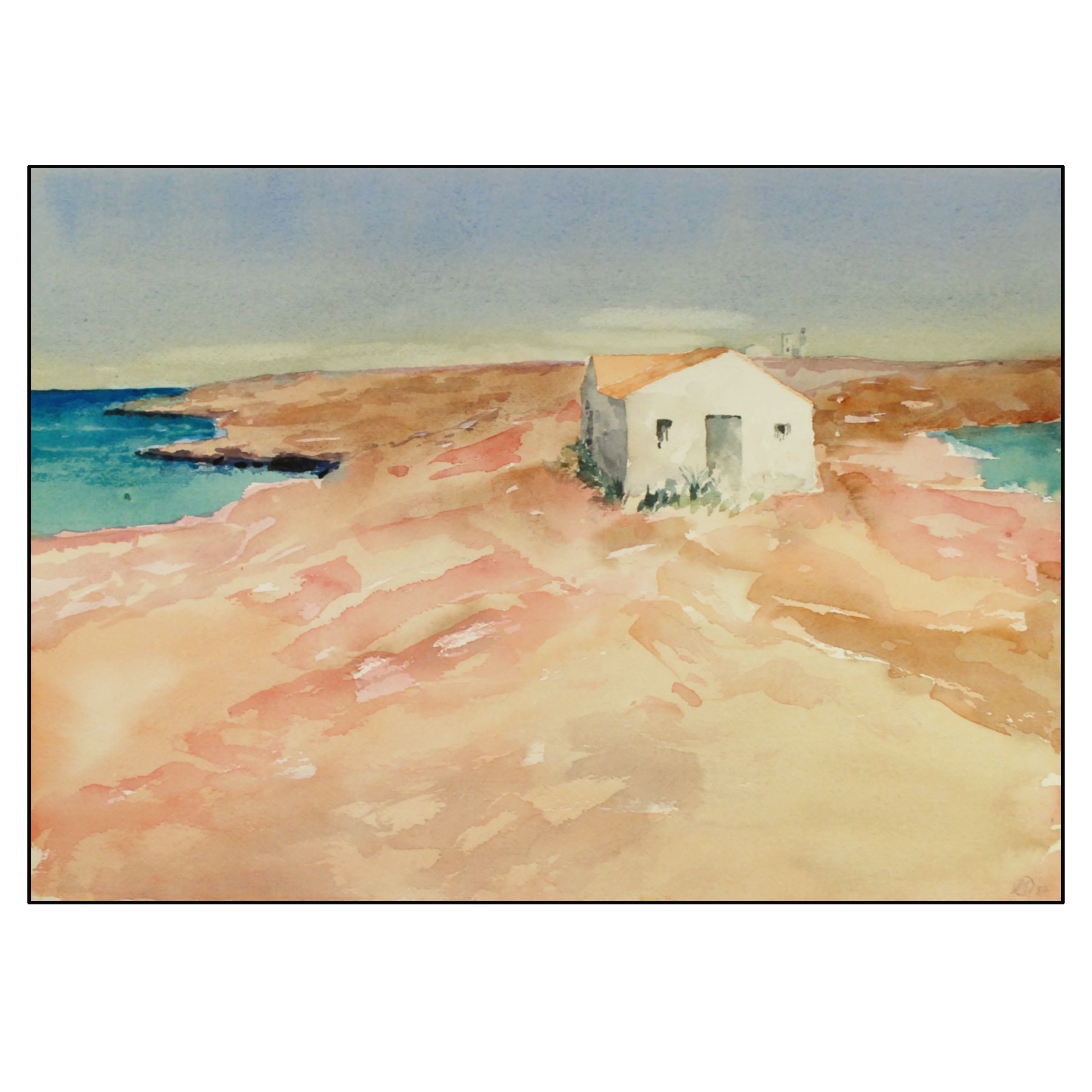 EBERHARD SCHLOTTER - PAISAJE COSTERO ALTEA (ACUARELA) - 1987