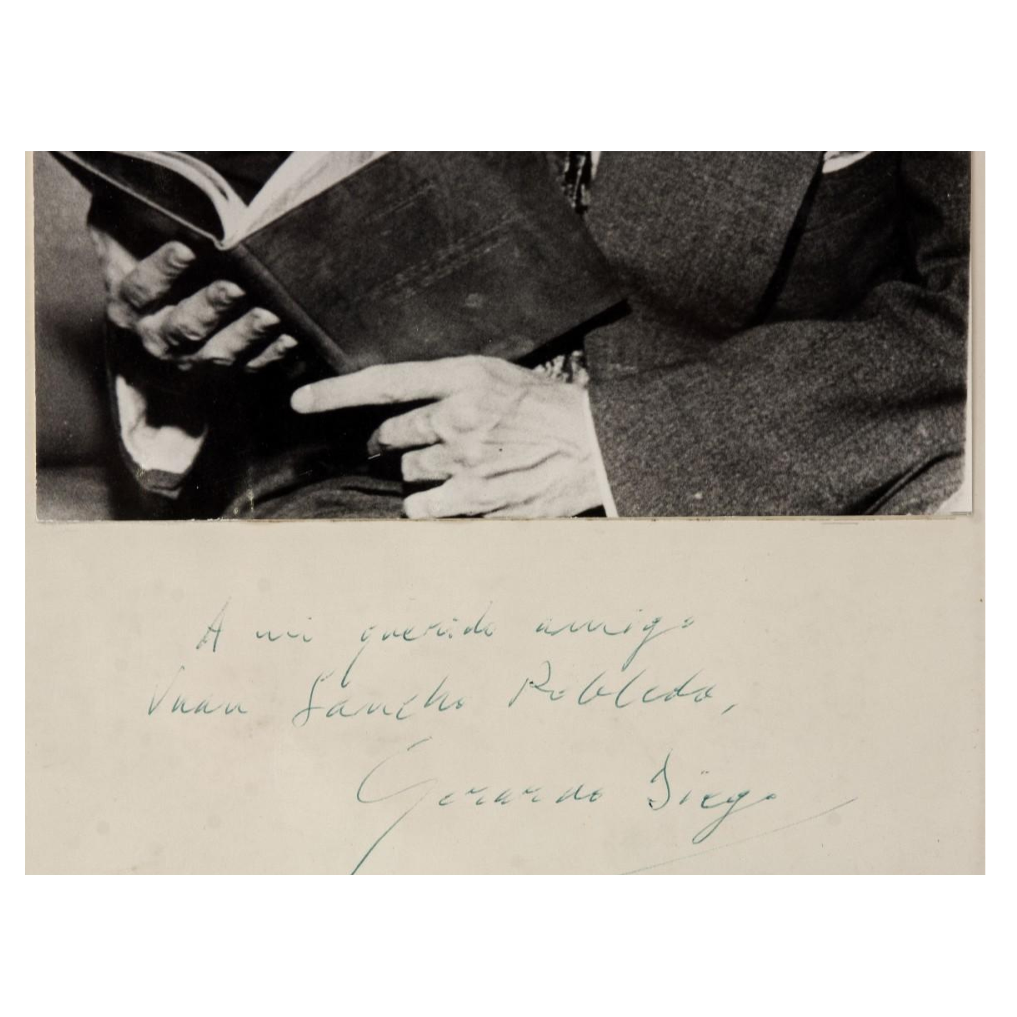 FOTOGRAFÍA - GERARDO DIEGO CON DEDICATORIA - 1970