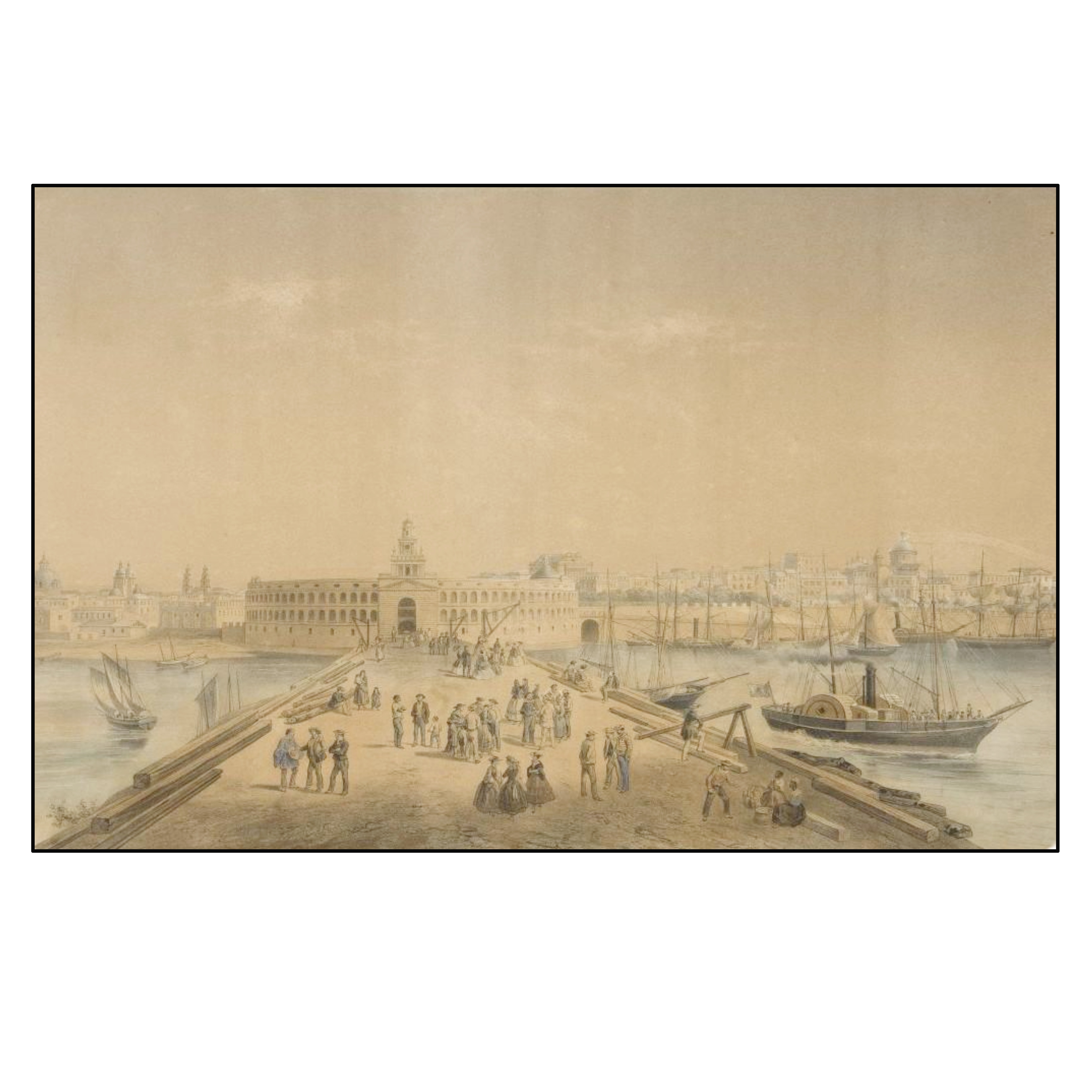 BUENOS AIRES. CA.1860. BUENOS AYRES VUE PRISE DE LA PLACE DE LA DOUANE BUENOS AYRES- VISTA TOMADA DE LA PLAZA DE LA ADUANA.