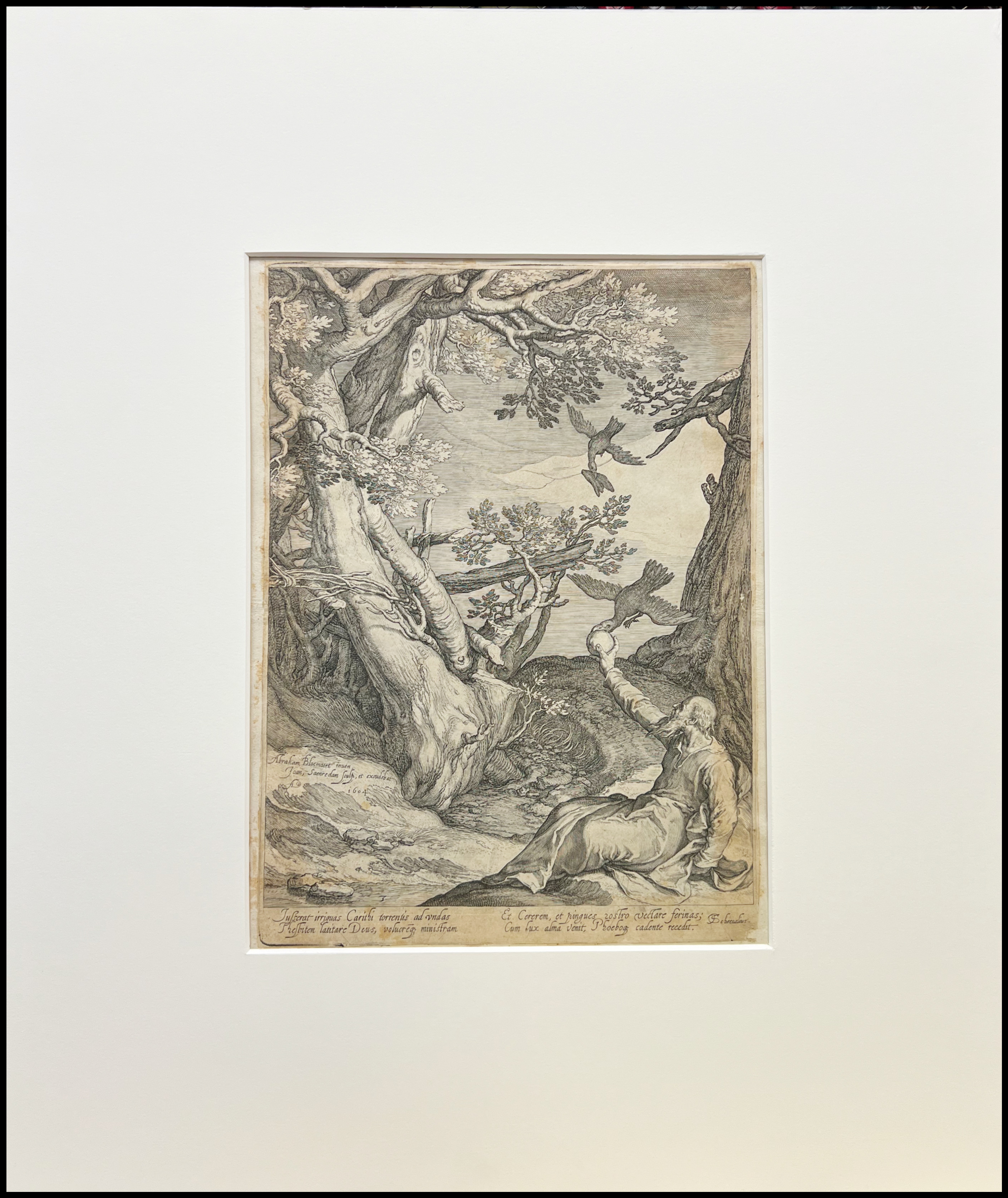 ABRAHAM BLOEMAERT - ELIAS ALIMENTADO POR DOS CUERVOS EN EL DESIERTO (SERIE DE LA VIDA DE LOS PROFETAS) - 1604