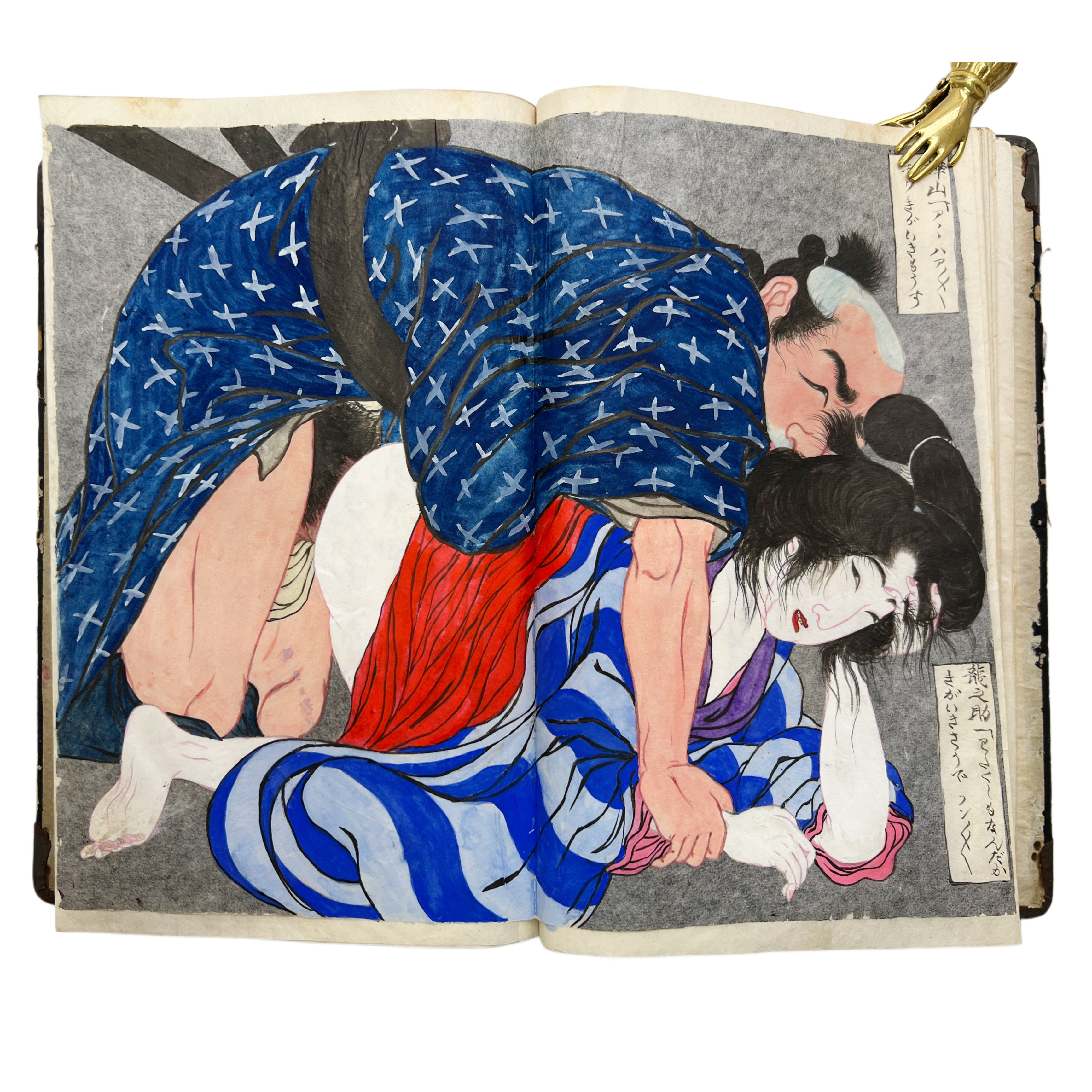 SHUNGA NANSHOKU (HOMOERÓTICO) - MANUSCRITO PINTURA ORIGINAL - C.1900