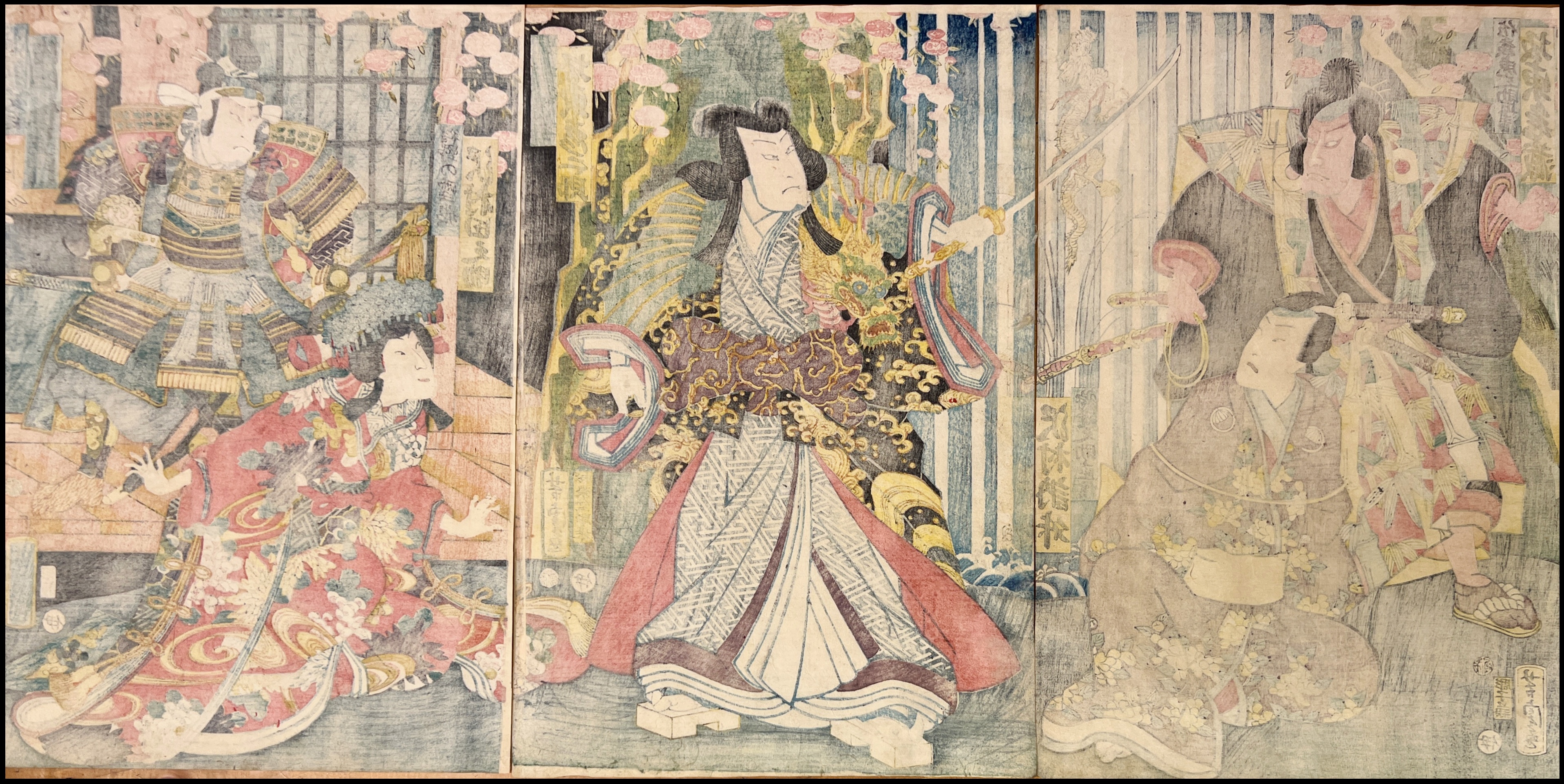 YOSHITORA UTAGAWA - ESCENA DE TEATRO - 1862