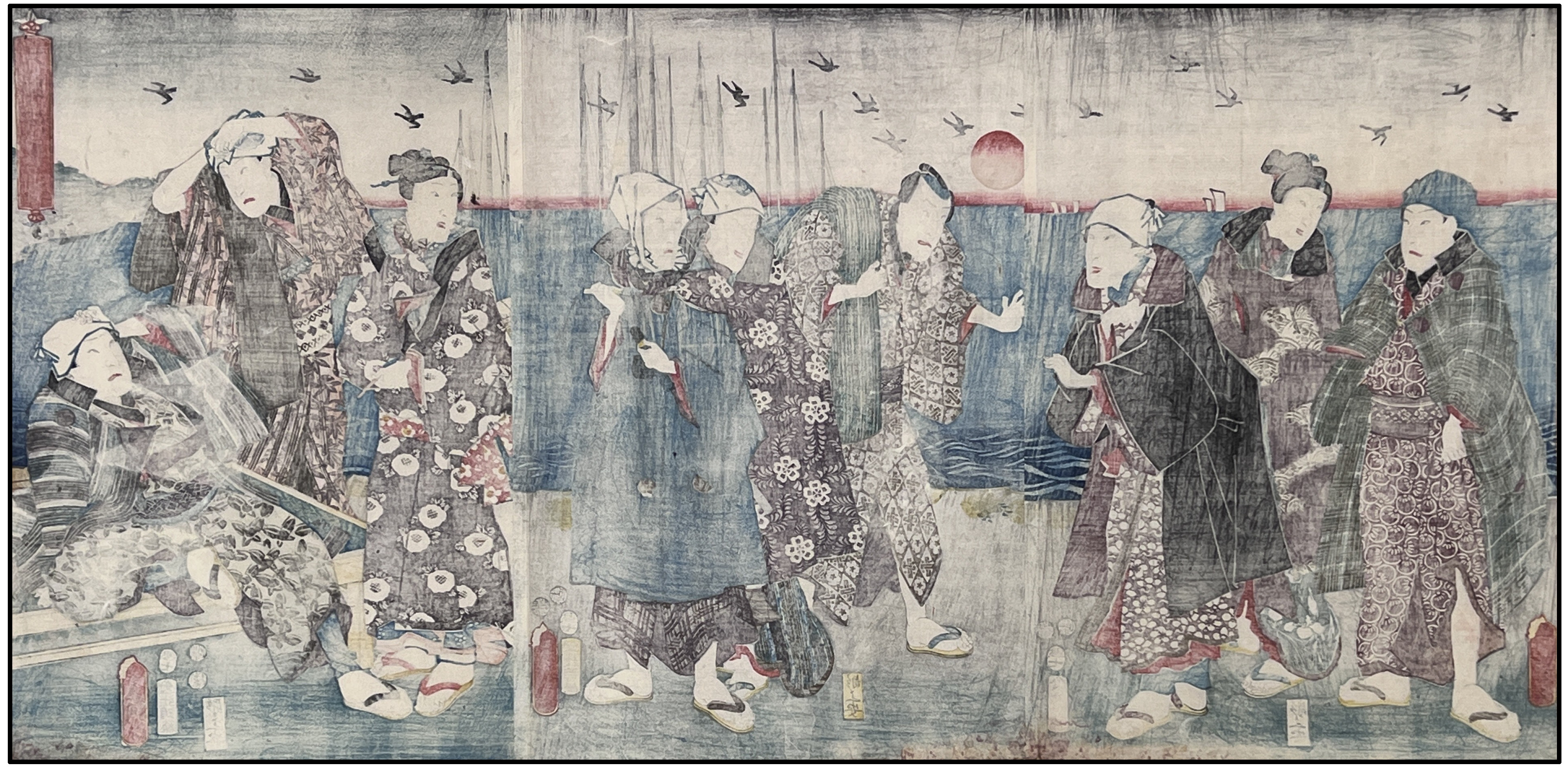 UTAGAWA KUNISADA (TOYOKUNI III) - PREFECTURA DE KANAWAGA, TOKIO - 1853