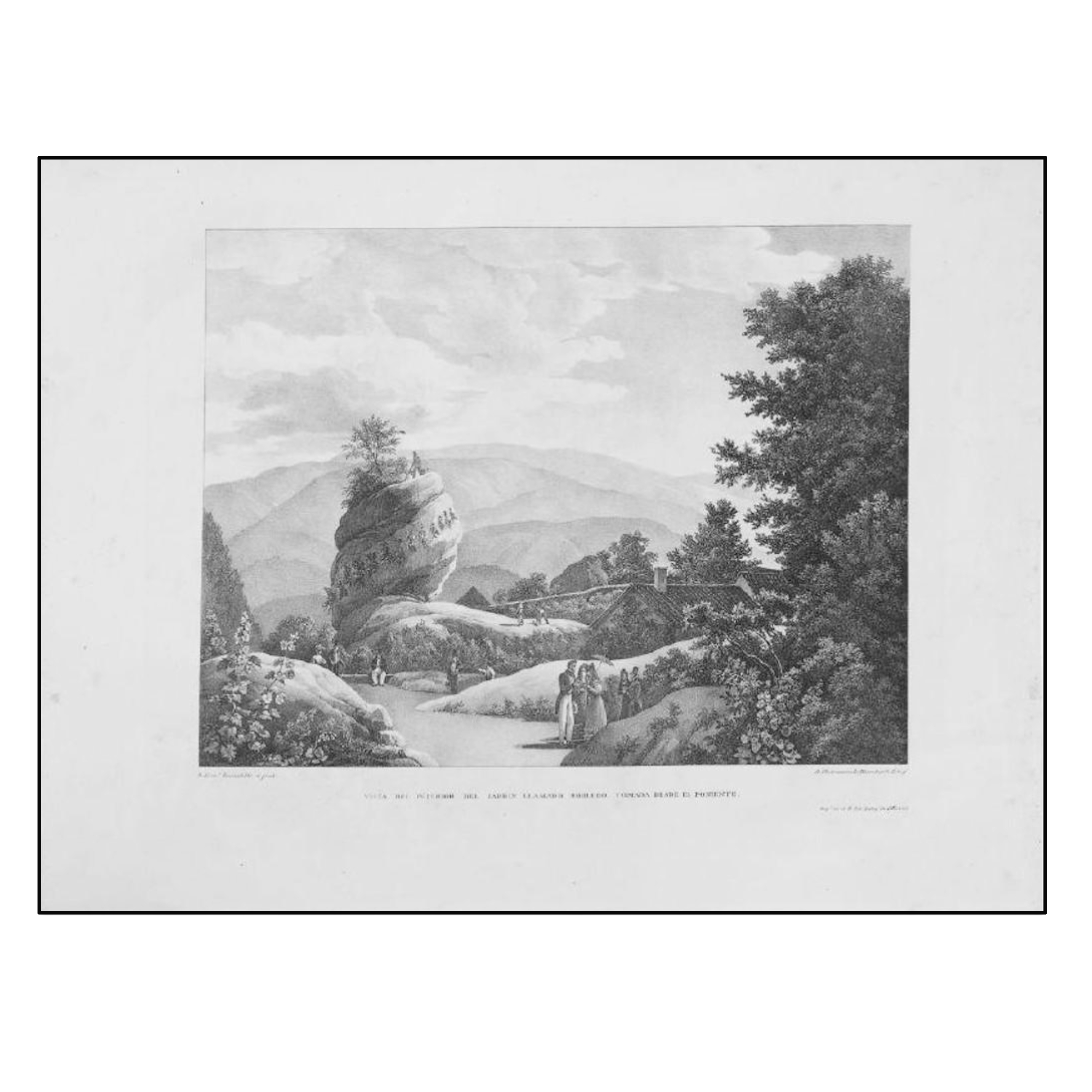 F. BRAMBILLA - VISTA DEL INTERIOR DEL JARDIN DE PONIENTE - 1837