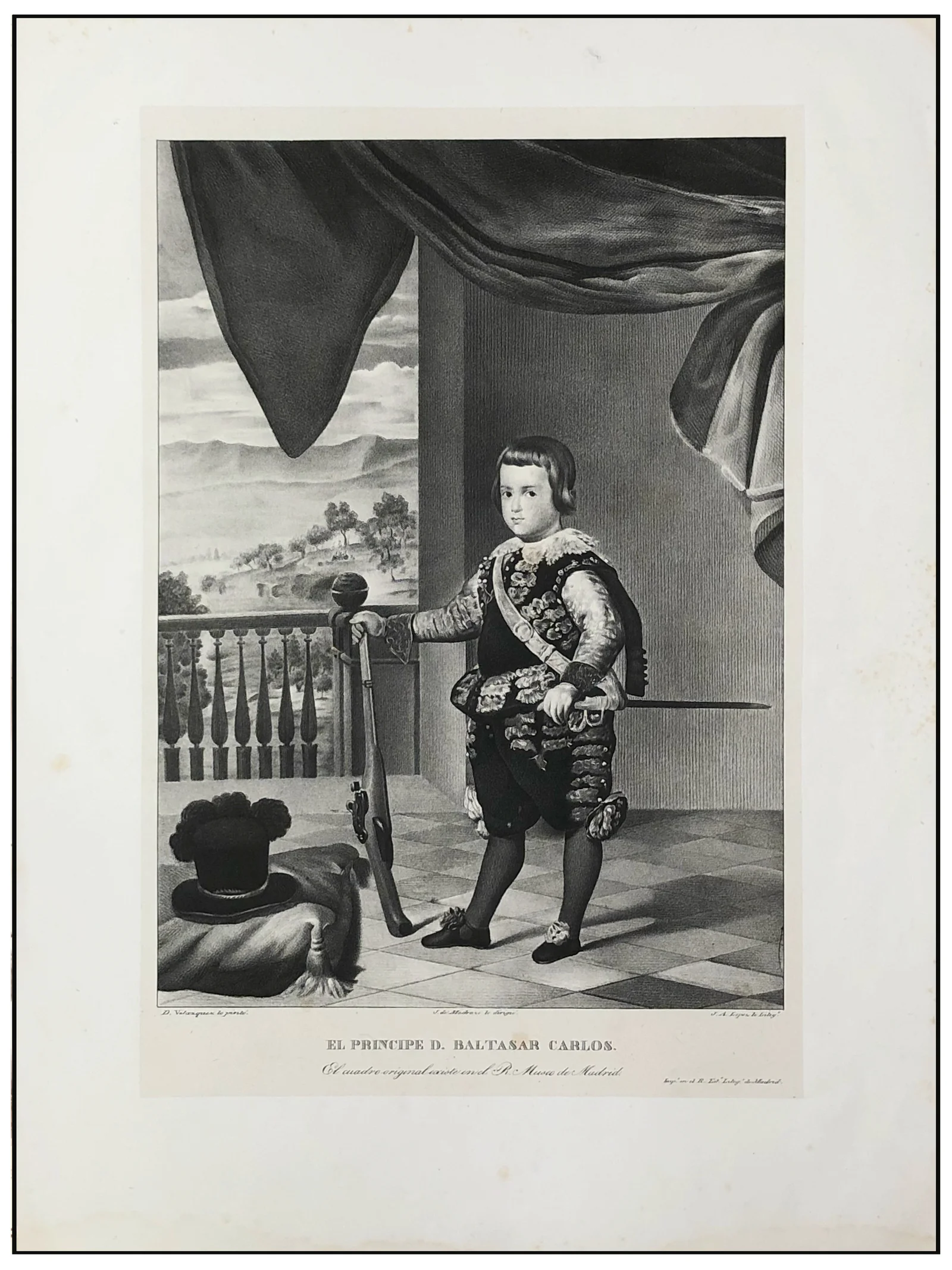JUAN ANTONIO LÓPEZ - EL PRÍNCIPE BALTASAR CARLOS - LITOGRAFIA - 1832