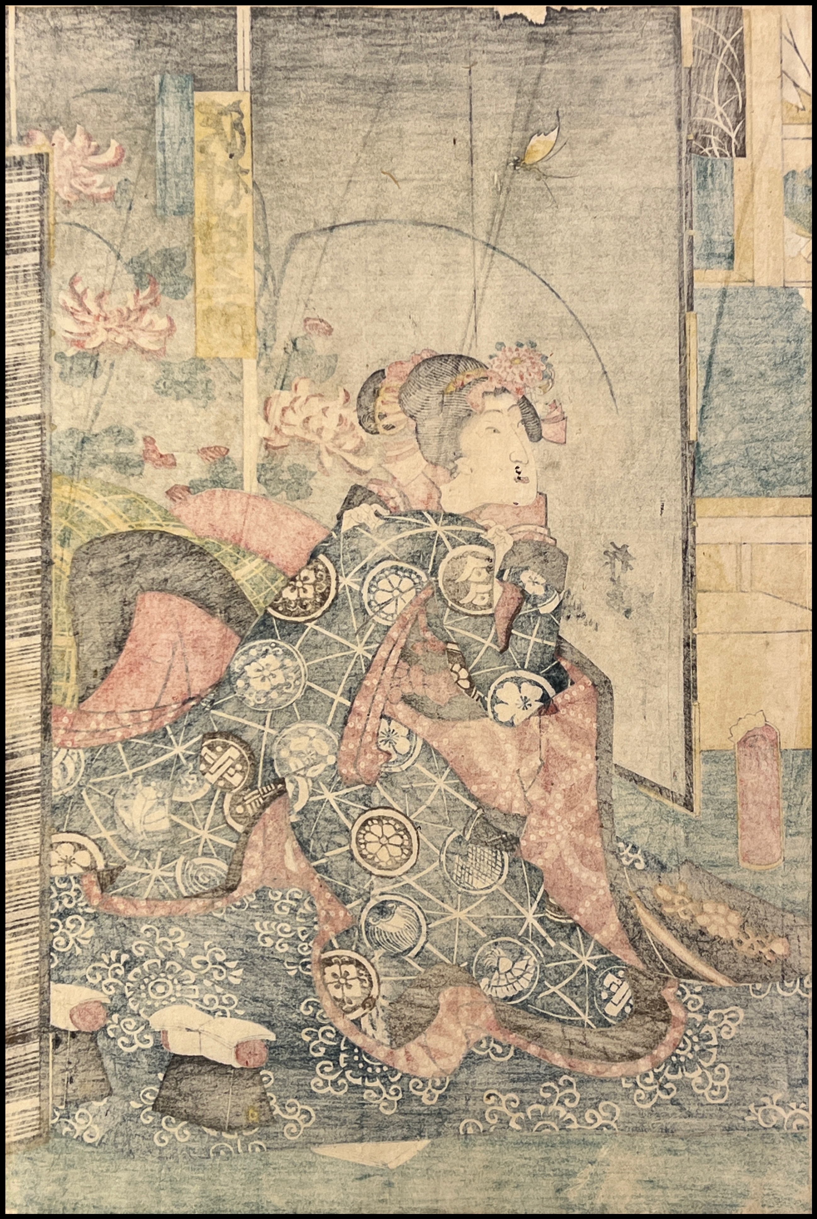 TOYOHARA KUNICHIKA -  SAWAMURA TANOSUKE III EN EL PAPEL DE YAOYA OSHICHI. - 1862