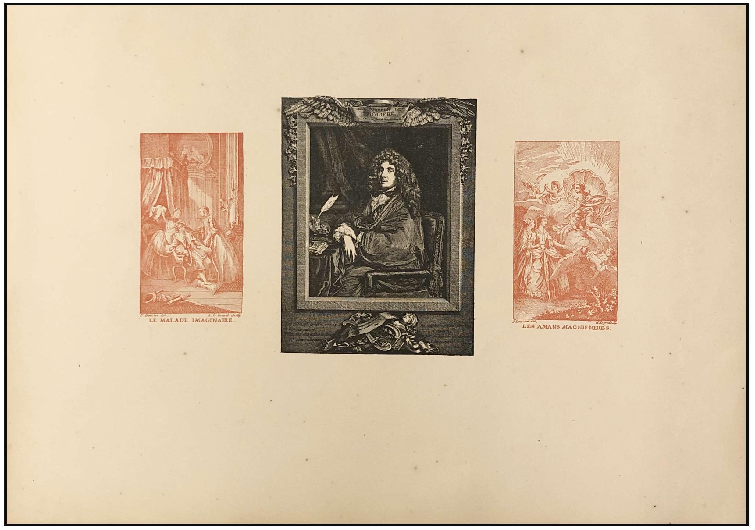 MONSANTO - RETRATO DE MOLIÈRE Y ESCENAS DE TEATRO - 1880