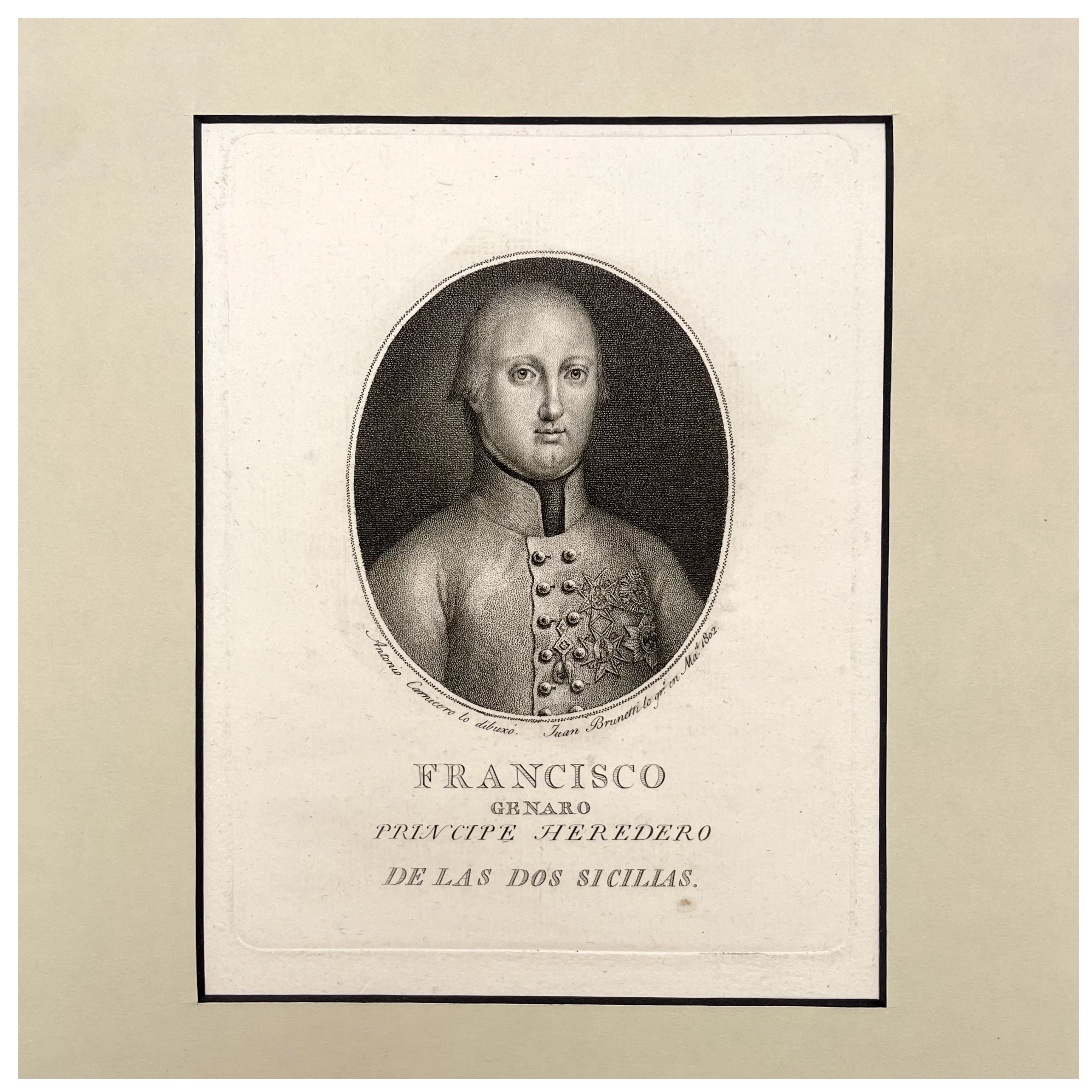 ANTONIO CARNICERO - FRANCISCO GENARO PRINCIPE HEREDERO DE LAS DOS SICILIAS - 1802