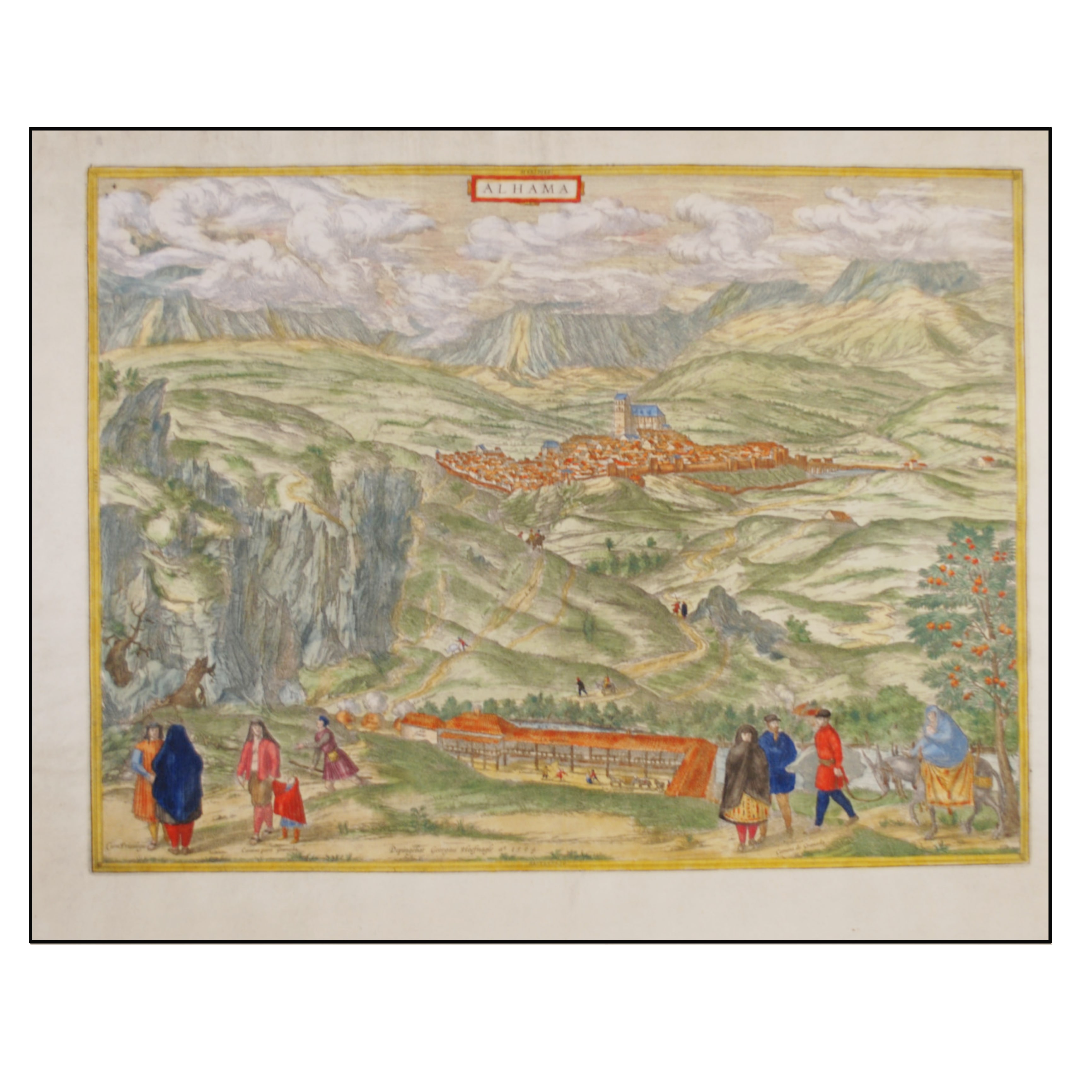 GEORG BRAUN / FRANZ HOGENBERG - VISTA DE ALHAMA (GRANADA) - 1574