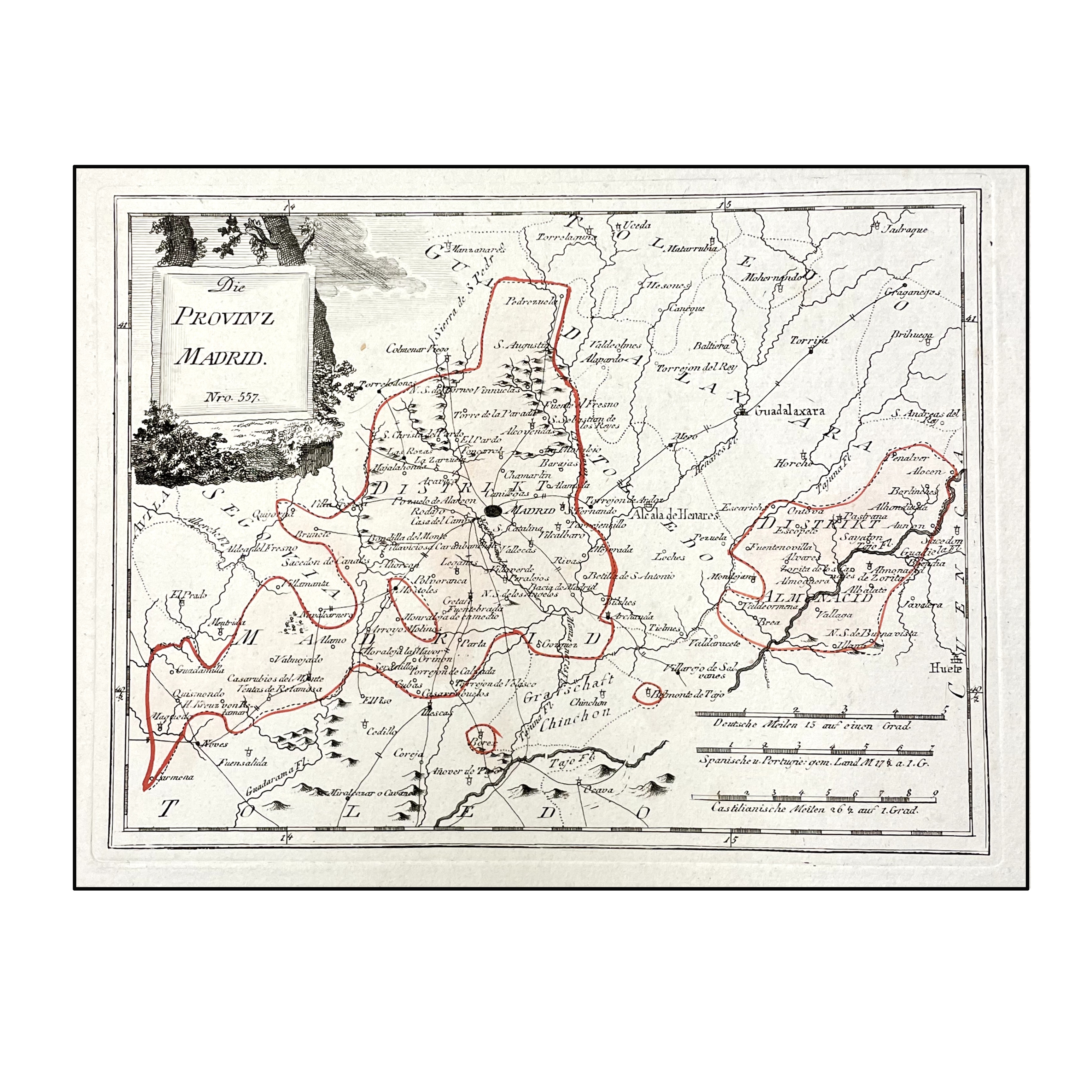 JOSEPH VON REILLY - MAPA DE LA PROVINCIA DE MADRID - 1791