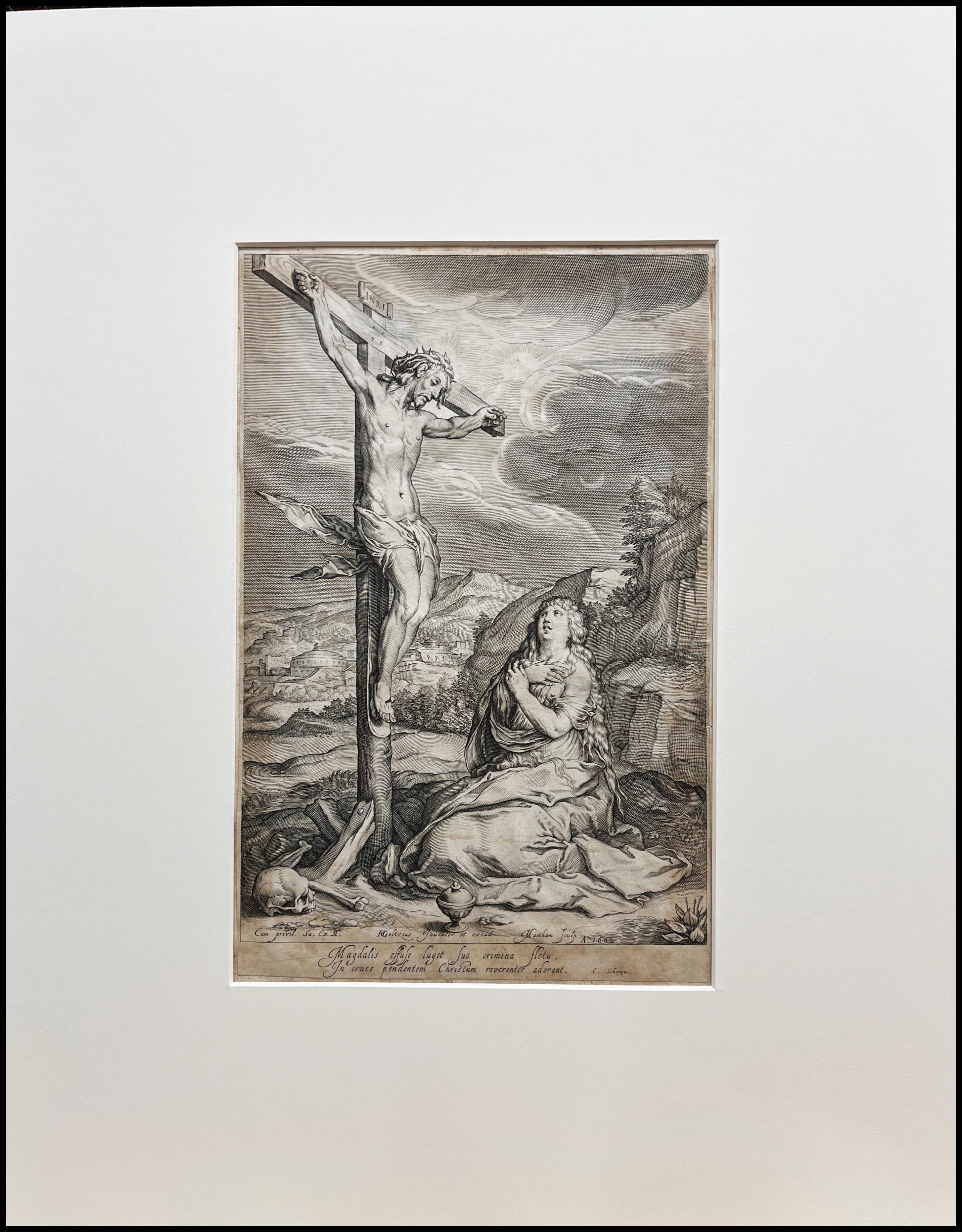 H. GOLTZIUS - MAGDALENA AL PIE DE LA CRUZ - 1604