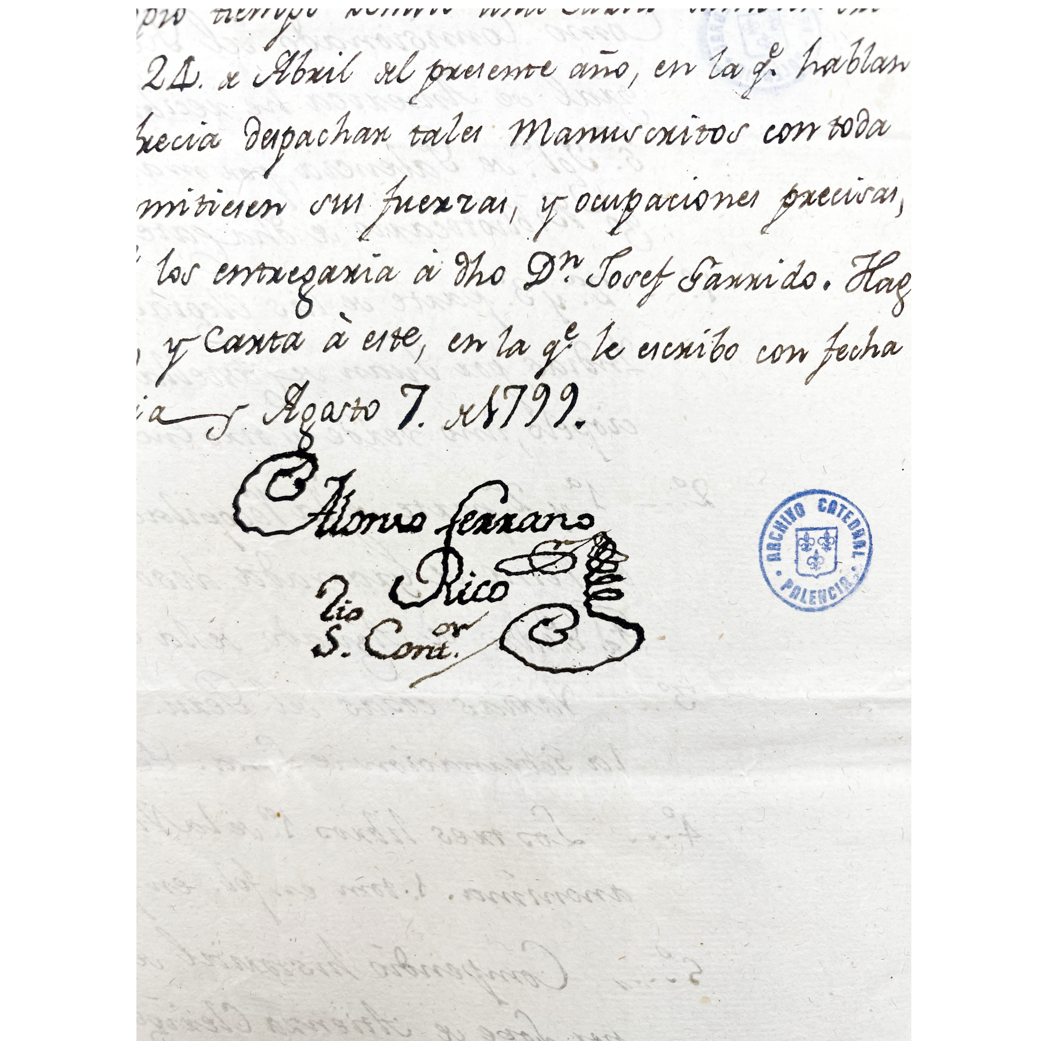 J. BAUTISTA MUÑOZ - COPIA RECIBO PAPELES CONSULTADOS - 1799