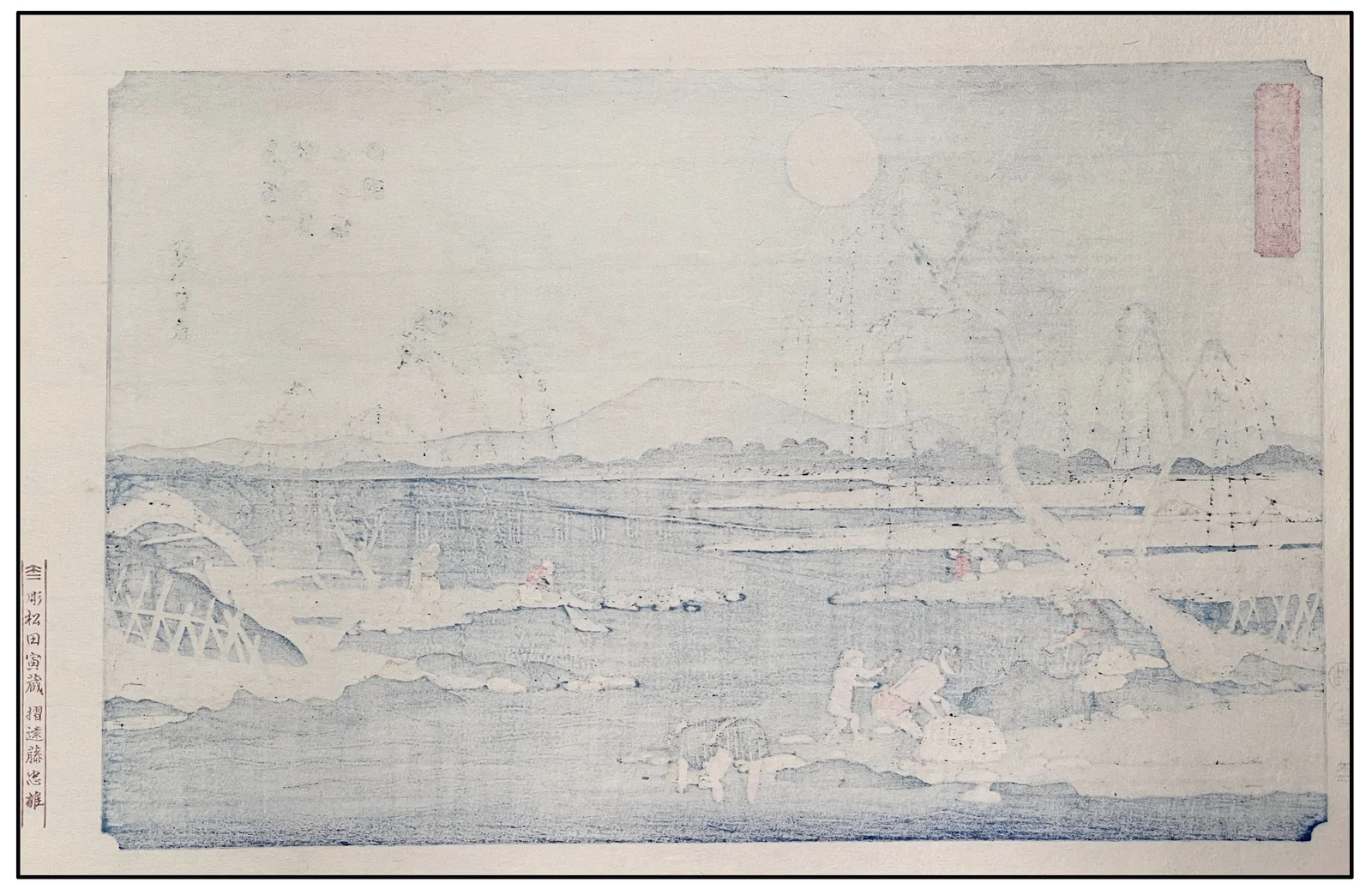 HIROSHIGE - CAPTURA DE PECES EN EL RÍO TAMA