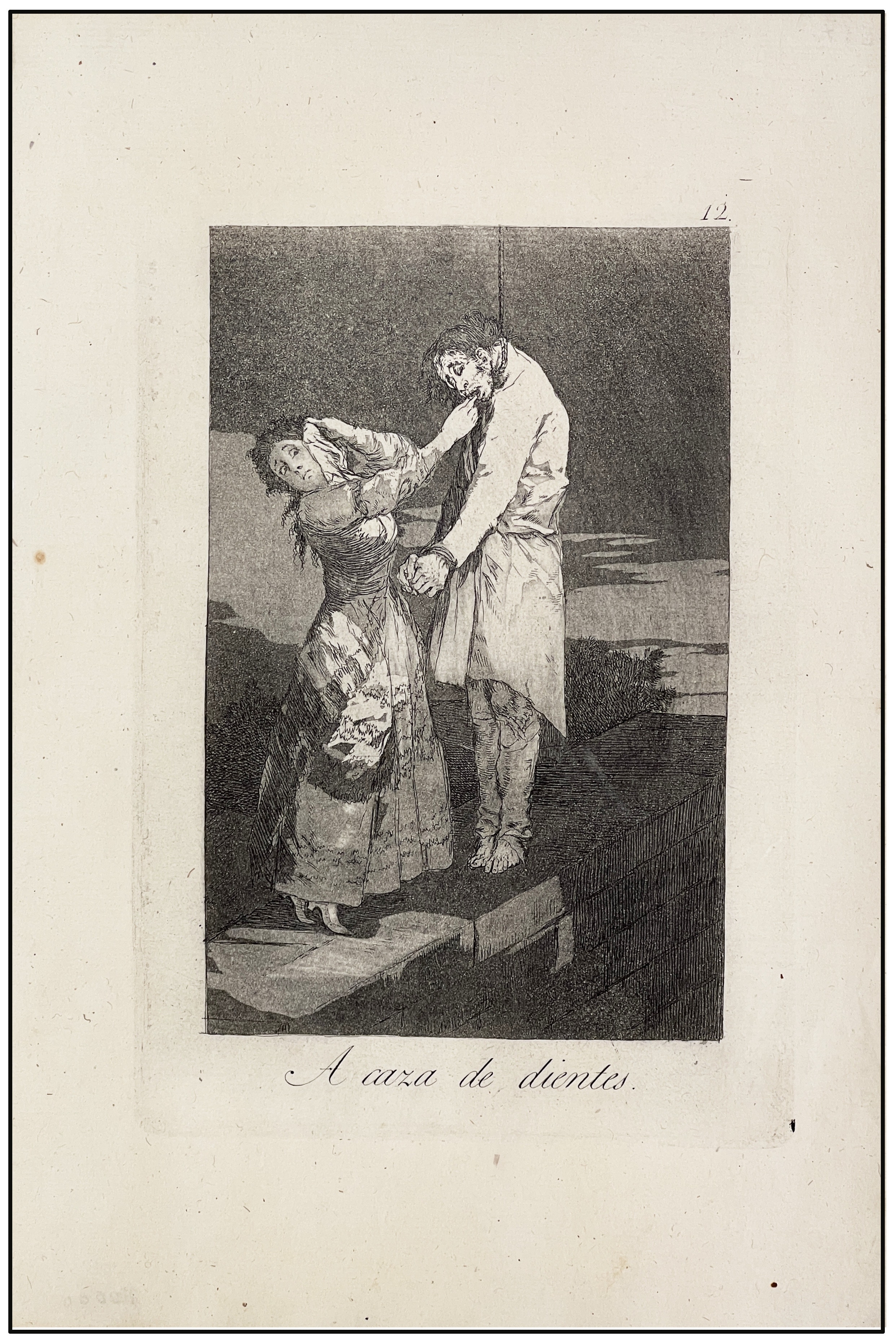FRANCISCO DE GOYA - A CAZA DE DIENTES (LOS CAPRICHOS Nº 12) - 1927