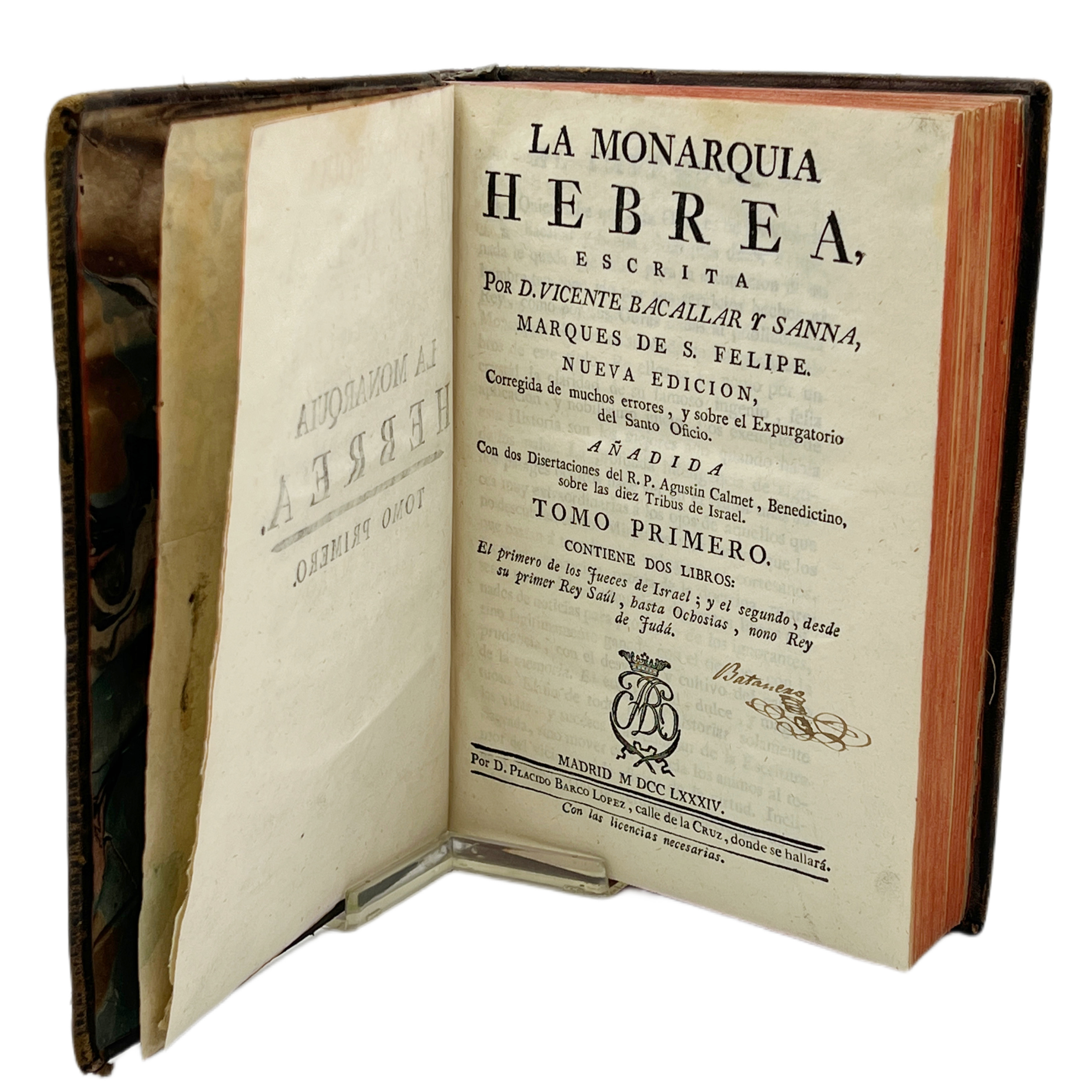 VICENTE BACALLAR Y SANNA - MONARQUÍA HEBREA - 1784
