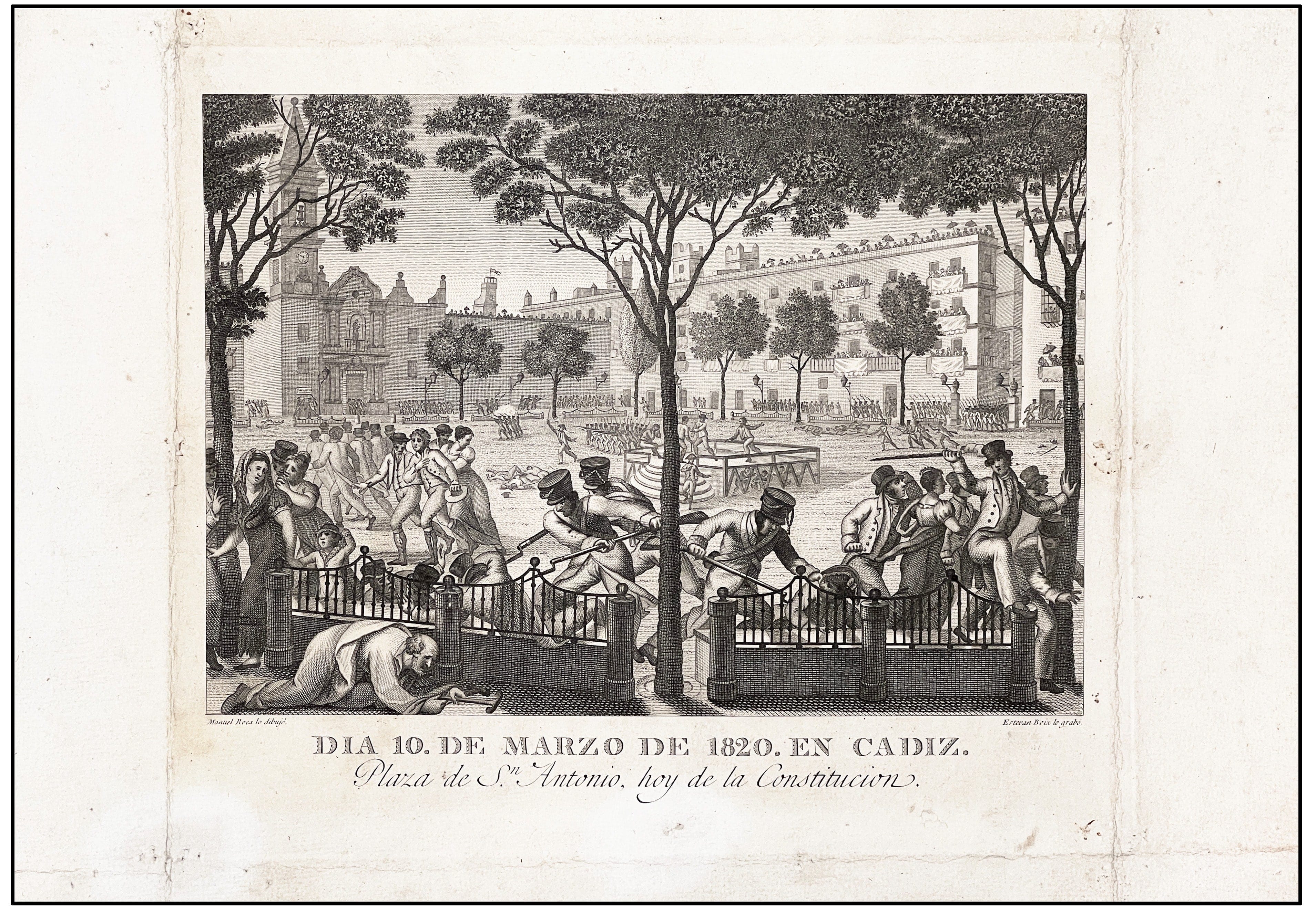 E. BOIX / M. ROCA - PLAZA DE SAN ANTONIO (CÁDIZ) - 1820